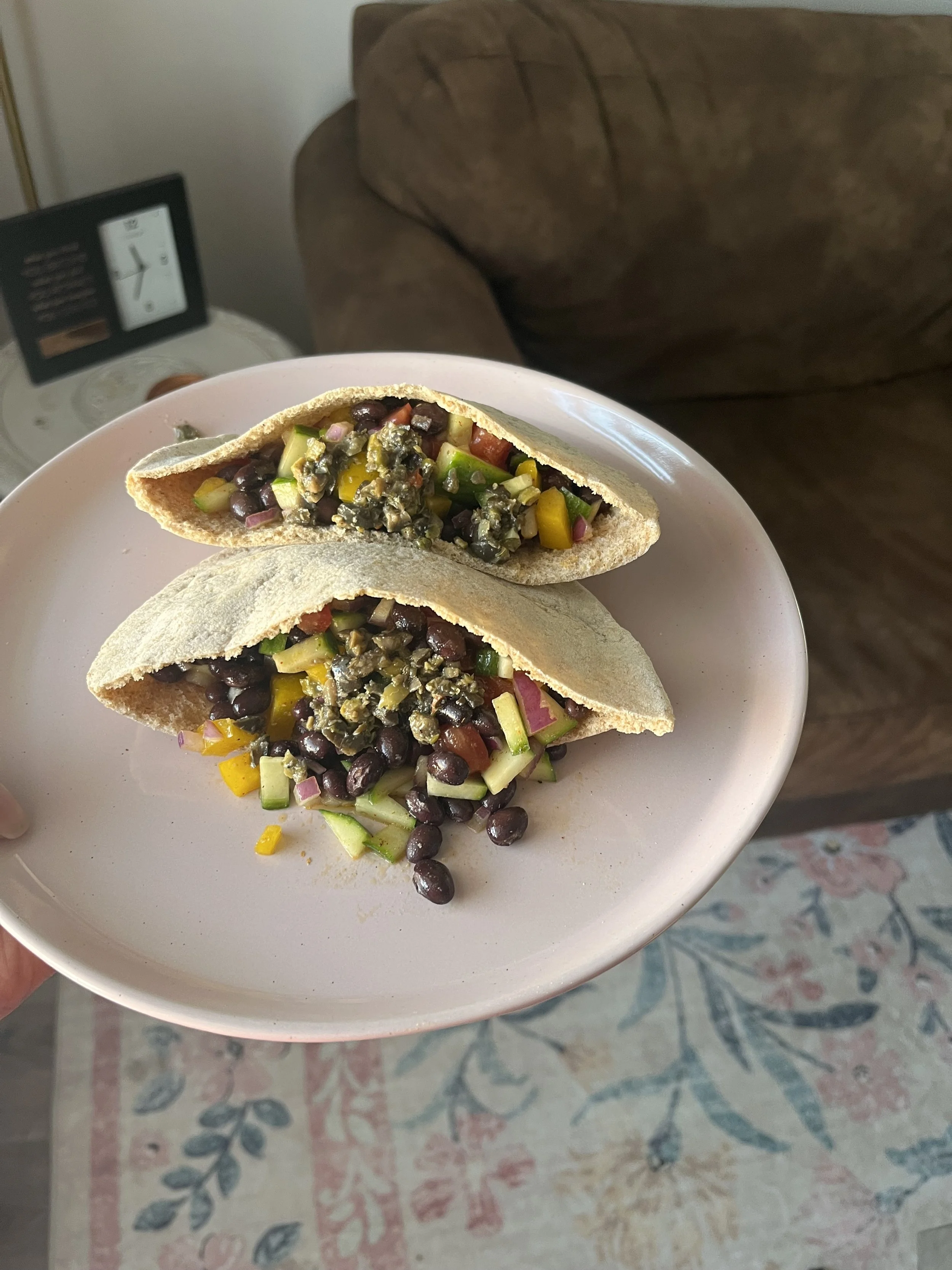 Black Bean Salad Stuffed Pitas