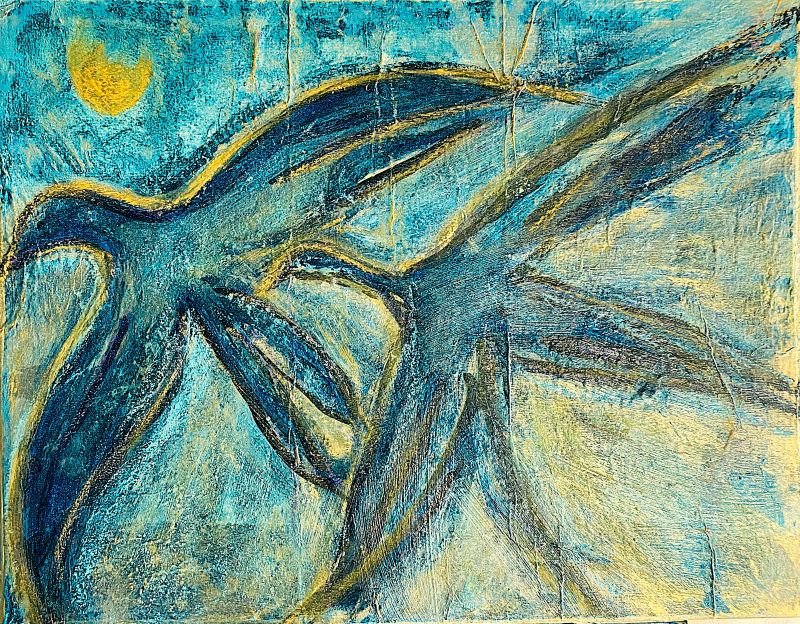 Spreading Wings 19x16" Mixed Media