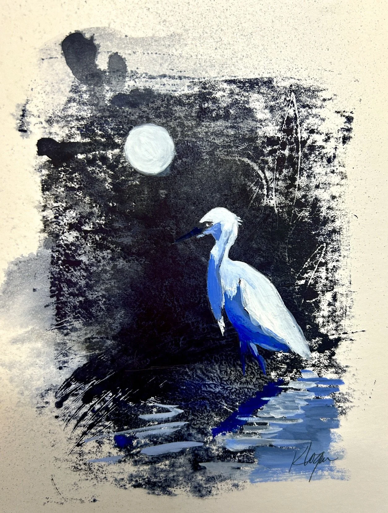 Moonlit Egret