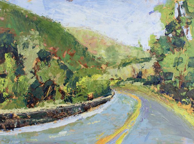 Road up Route 2 North, acrylic on canvas board, 16X12.jpeg