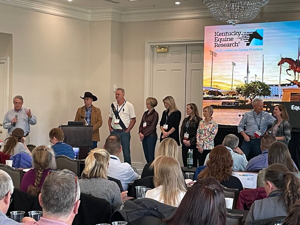 Closing of the #kentuckyequineresearch conference. Dr Joe Pagan and the other presenters - the best of the best in equine nutrition research, this was a nutrition nerd Lalapalooza, all your favorites were here. 
I was walking and talking with Dr Joe 