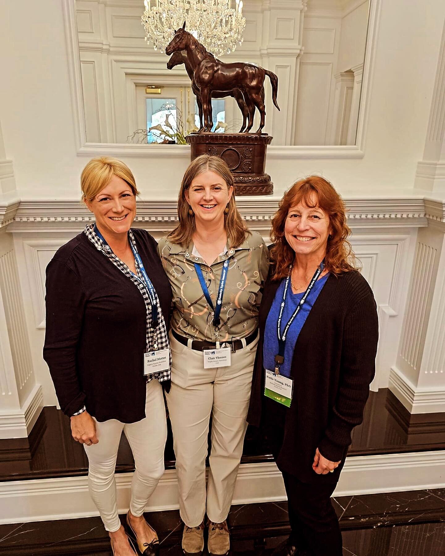 Three incredible women, mentors and role models for #equinenutrition professionals. 

Dr @rachelmottet  of @legacyequinenutrition, Dr @clairthunes of Clarity Equine Nutrition and her Scoop and Scale podcast, and Dr Katie Young of so many things equin