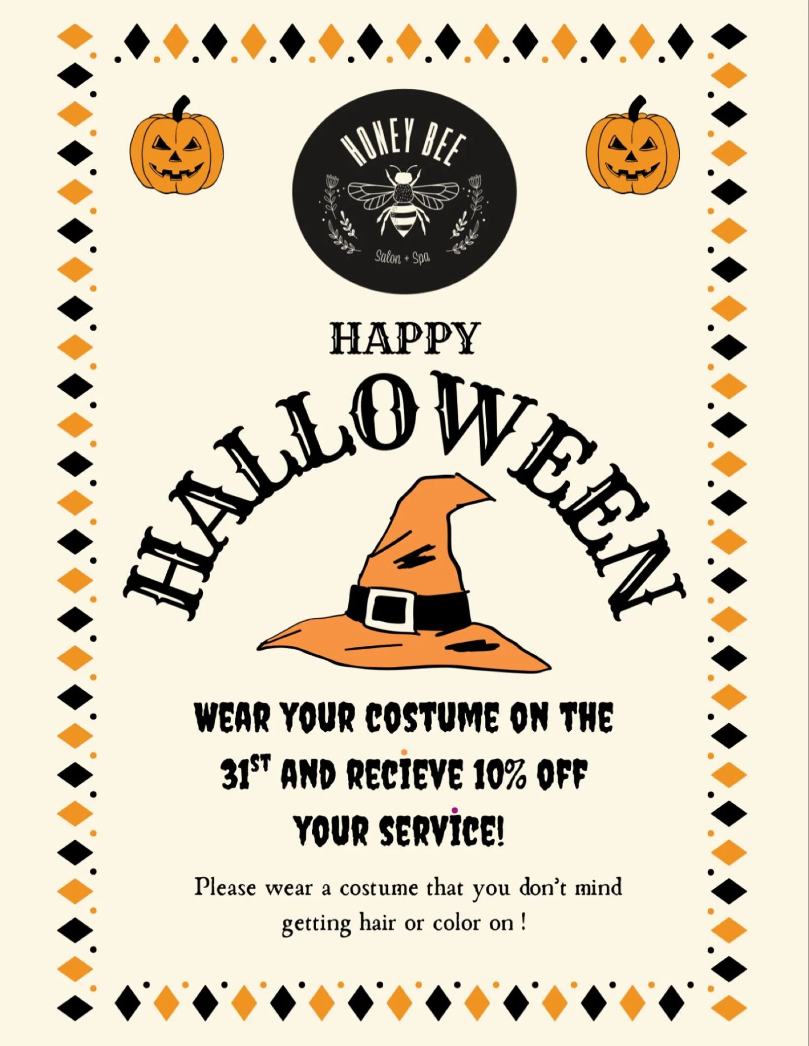 It&rsquo;s almost time! Wear your costume into the salon tomorrow to receive 10% off of your service!
What are you doing for Halloween tomorrow?! Are you going out this weekend? 
.
#halloweencontest #halloweencostume #woodstocksalon