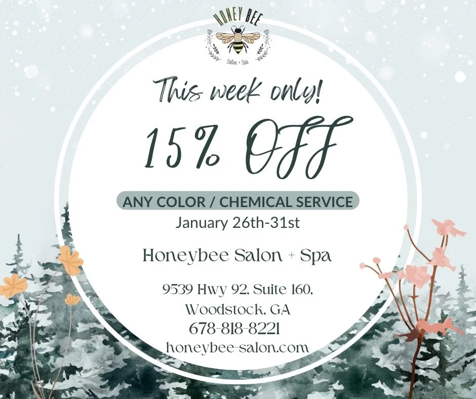 15% AWFFFFF ALLL COLOR AND CHEMICAL SERVICES?!
That&rsquo;s a dang good deal. This week only we are offering 15% off for your fresh do! With any stylist, any time. Ends January 31st!
