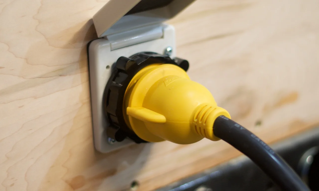 The 30Amp outlet threaded on