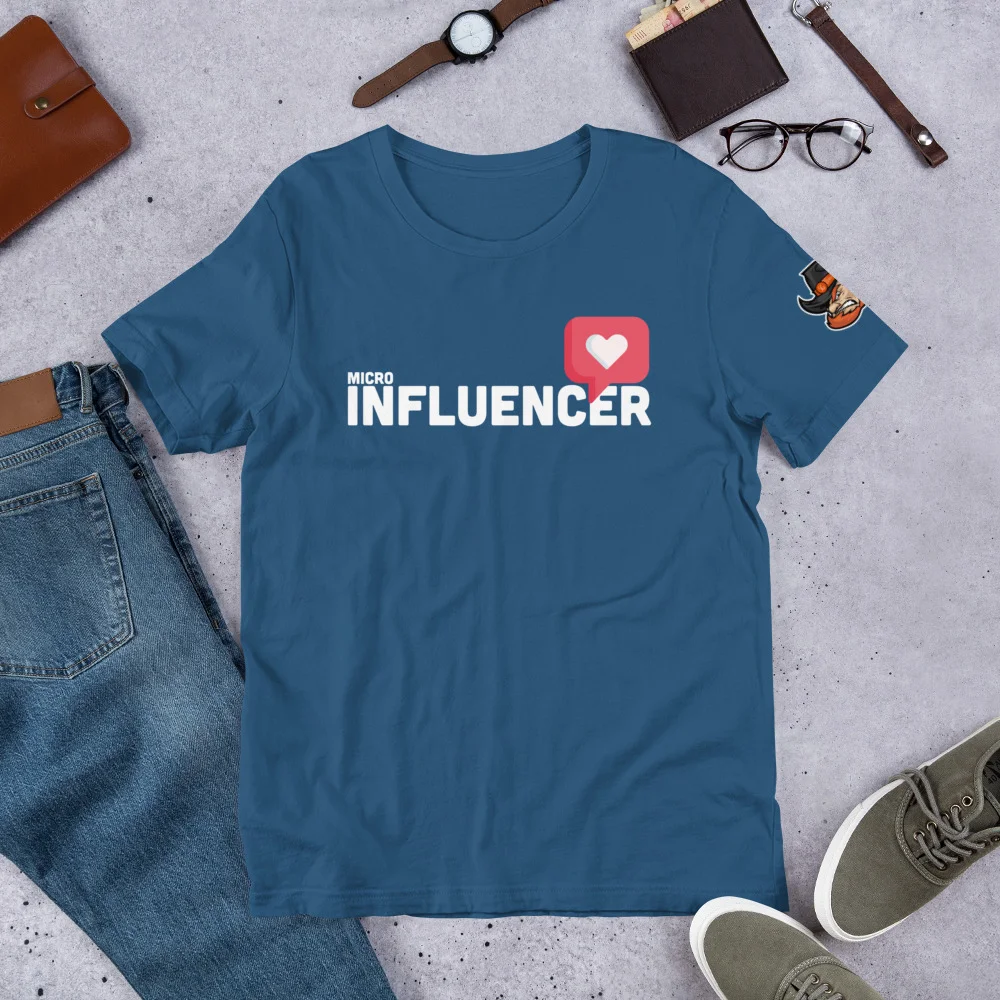 micro-infuencer_Ginger_AngerGingerHead-White_printfile_sleeve_left_mockup_Front_Flat-Lifestyle_Steel-Blue.jpg