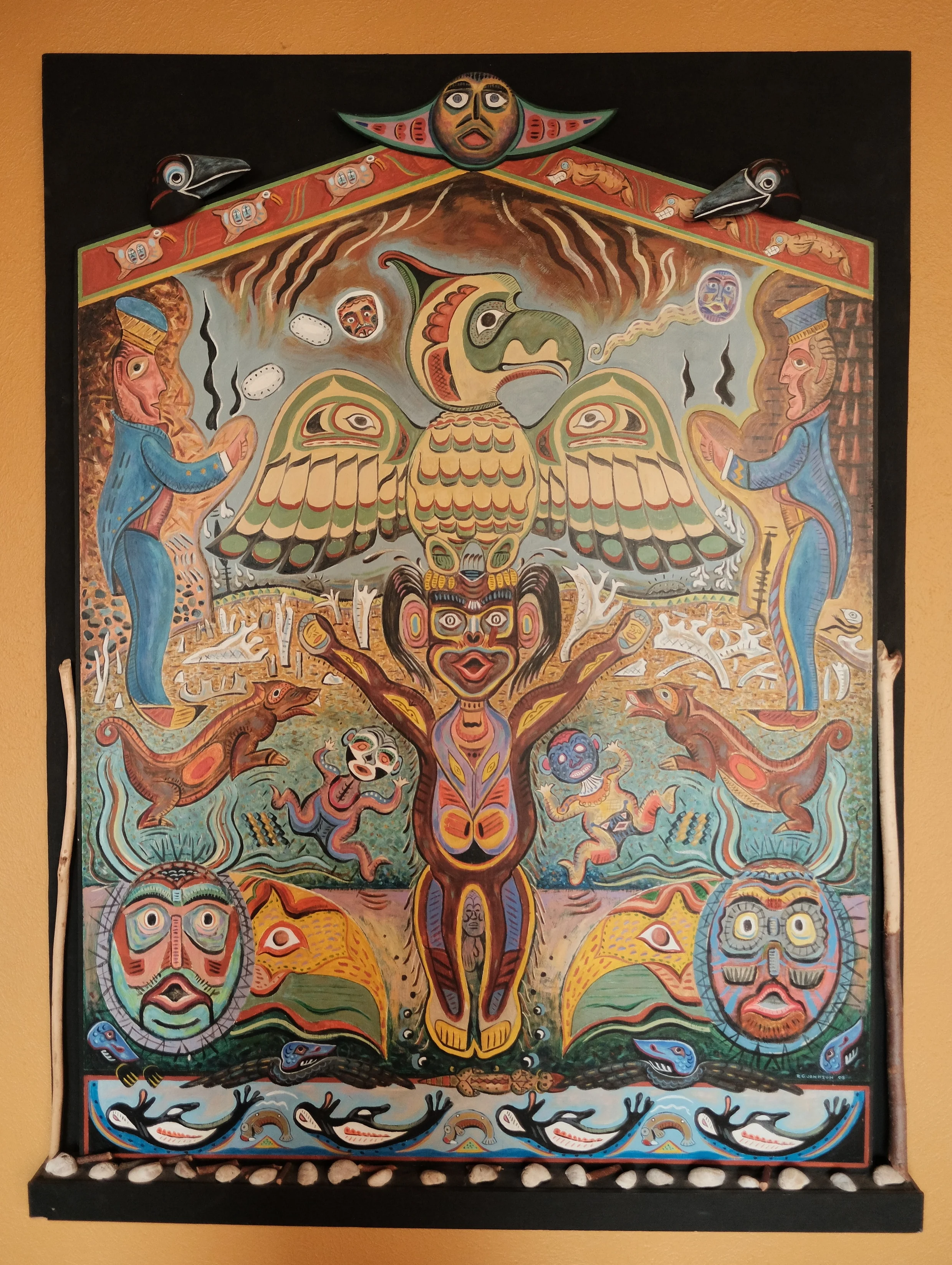 Northwest Indian Art Interpretation - Acrylic on Wood 39x52