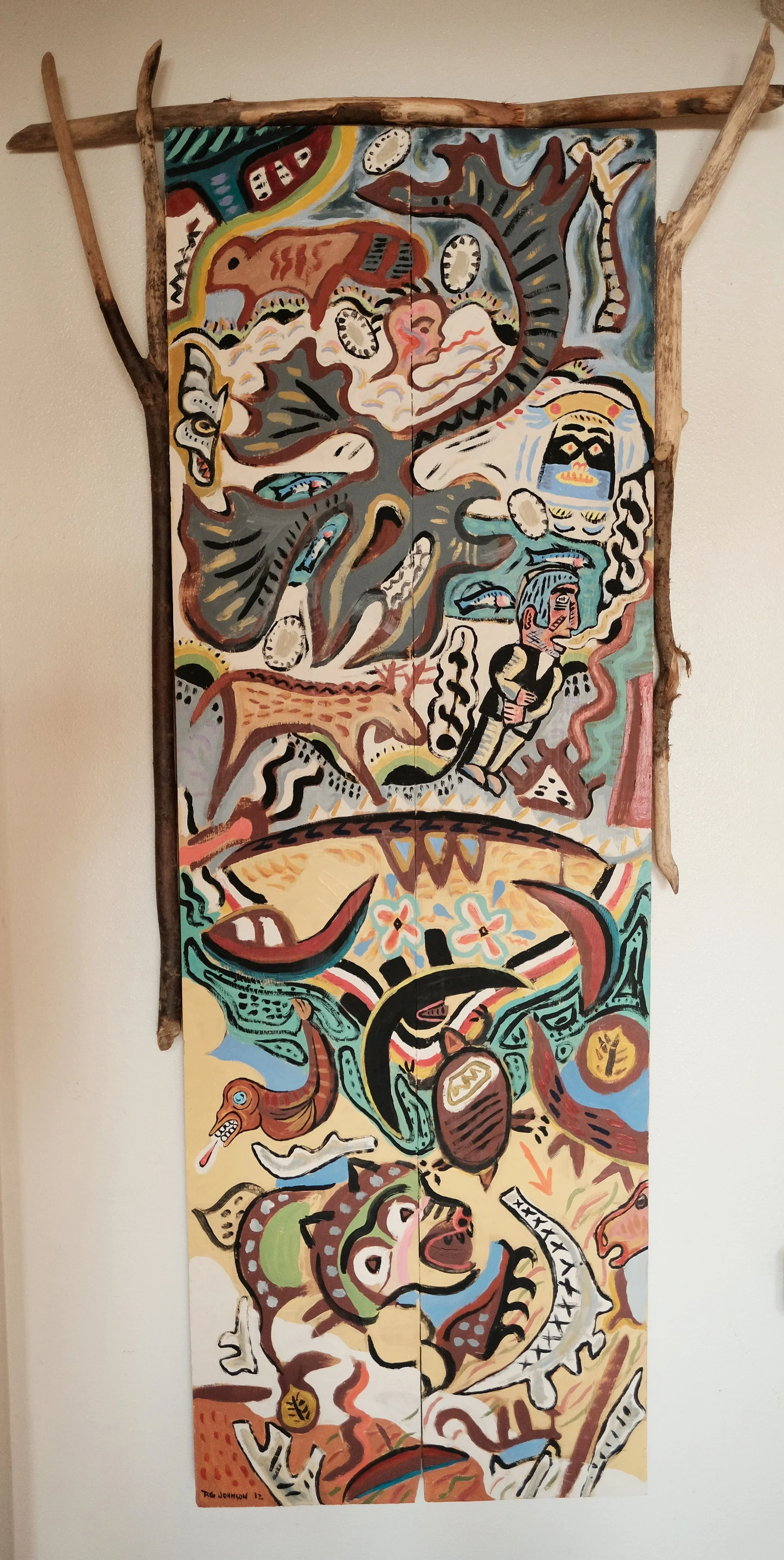 Northwest Myths - Acrylic on Wood 22x67