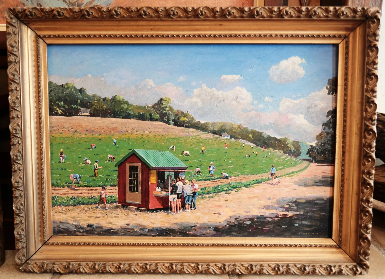 Strawberry Picking - Oil on Panel 24x17.5