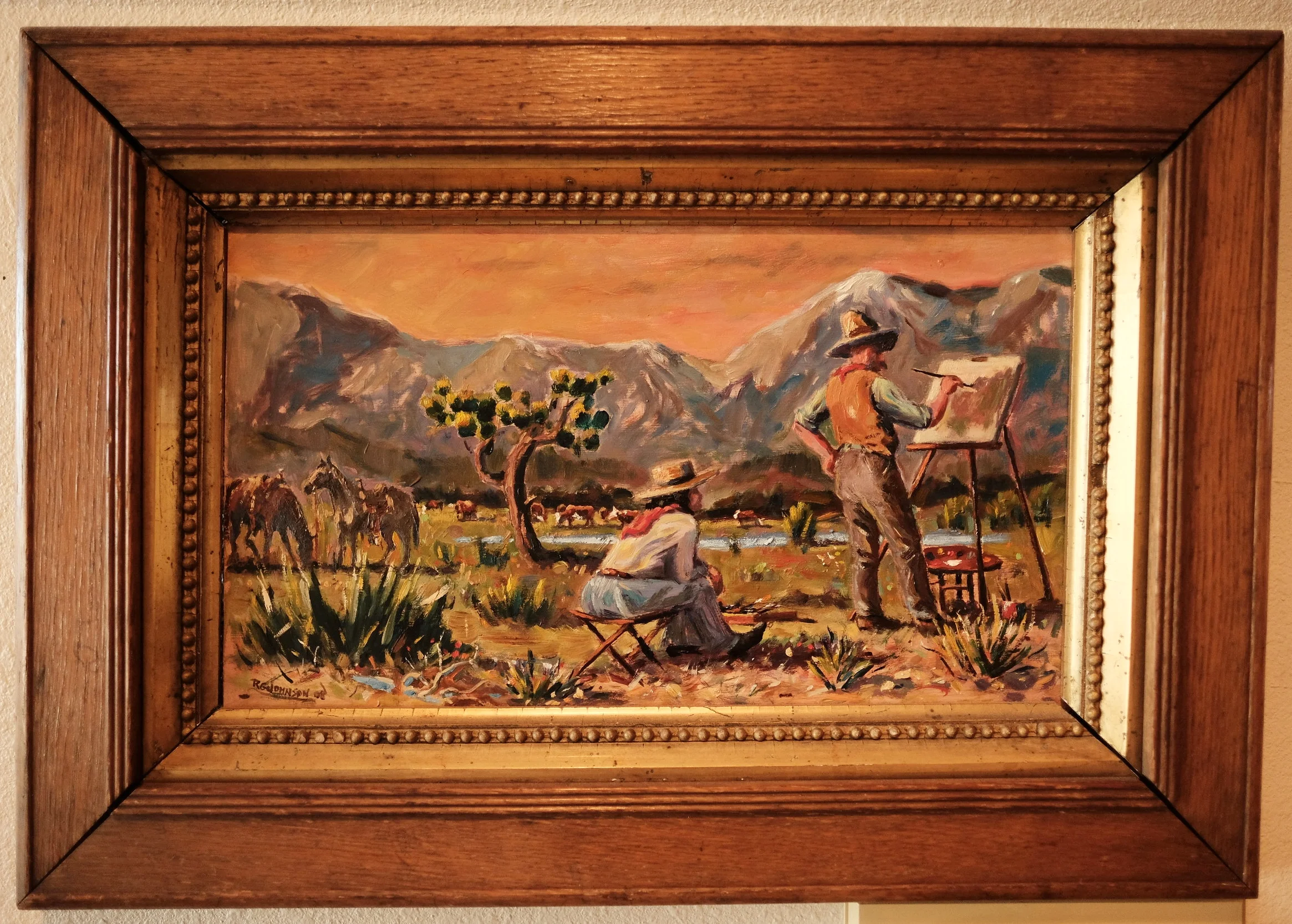 Sketch of Cowboy Painting - Oil on Panel 18x12.5