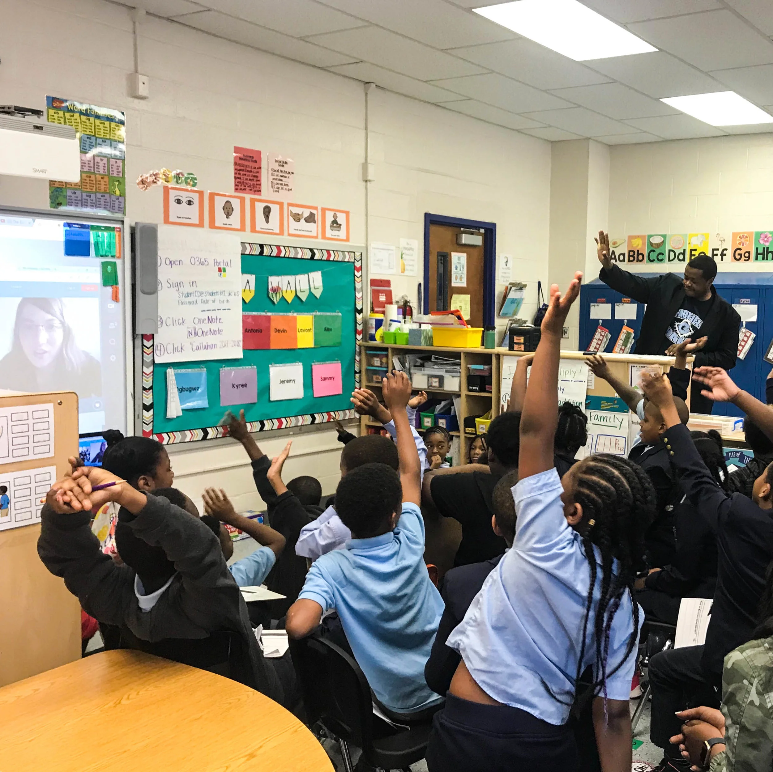Our school’s first Skype a Scientist session that promoted inclusion between my class and a general education fourth grade class.