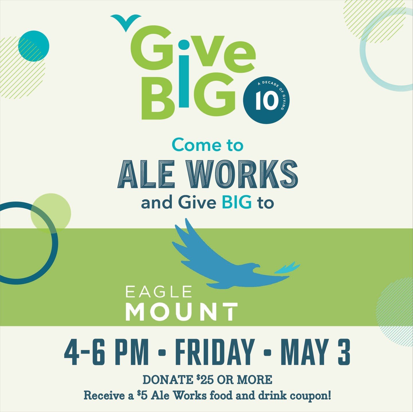 Eagle Mount will be hosting their donor lounge with us from 4-6 as funds are raised for Give Big!

 They will be handing out incentives for donors, so come on down and show your support for this amazing local organization!!

#montanafood #bozemanfood