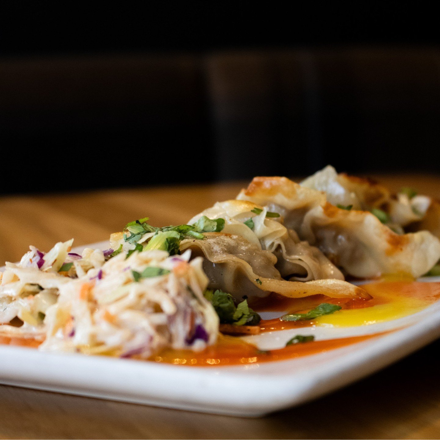 Show some love for the potstickers!

You know 'em, you love 'em. 😍

Our bison potstickers, with the mango &amp; garlic sauces and cucumber slaw, have been a popular starter for years. They'll satisfy in any season, any weather! 

Let's eat!

#montan