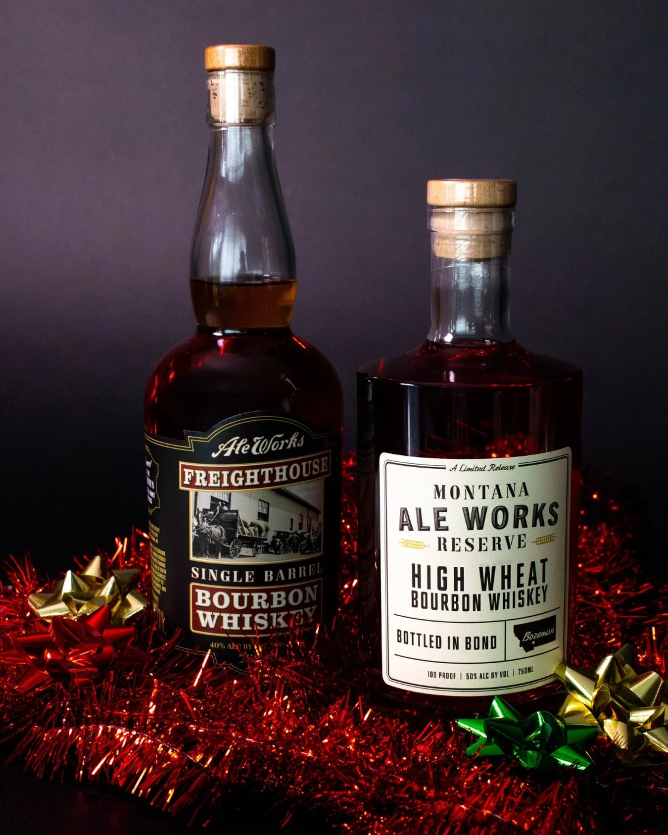 This Christmas, gift something that feels like home.

Our 25th Anniversary High Wheat Bourbon and Freighthouse Bourbon Whiskeys, both distilled by our neighbors at Bozeman Spirits, celebrate local craft, shared history, and the kind of community that