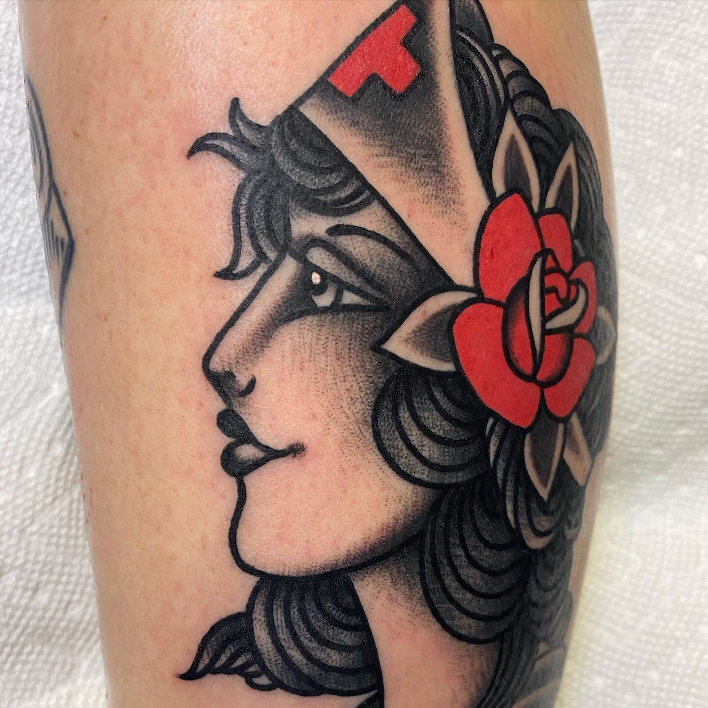 Close up. Done by @babyjohntattoo  Email john directly for inquiries. Babyjohntattoo@gmail.com #traditionalart #traditionaltattoo #traditional #njtattoo #njtattooartist #njtatttooer #bradleybeach #boldwillhold #classictattoo