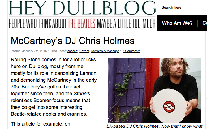 McCartney’s DJ Chris Holmes
