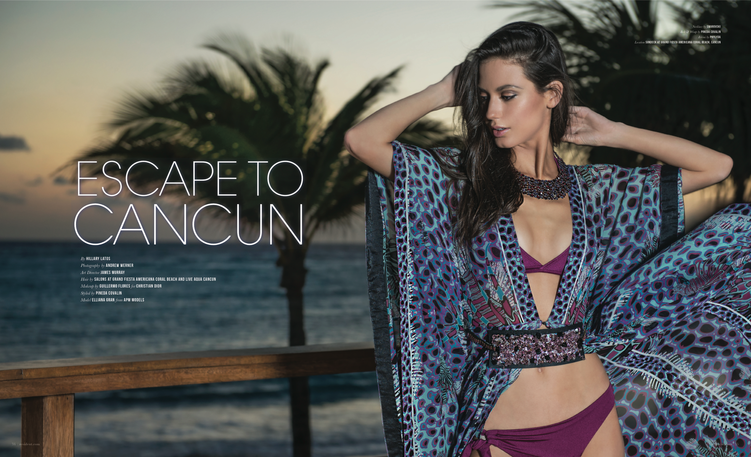 Escaple To Cancun - photographed by Andrew Werner for Resident Magazine May 2017, pages 1&2 .png
