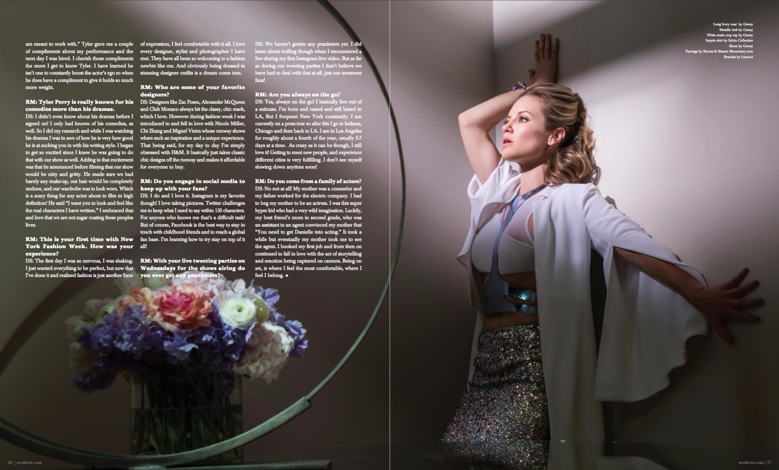 Danielle Savre by photographer Andrew Werner, Resident Magazine March 2017 - page 5 & 6.png