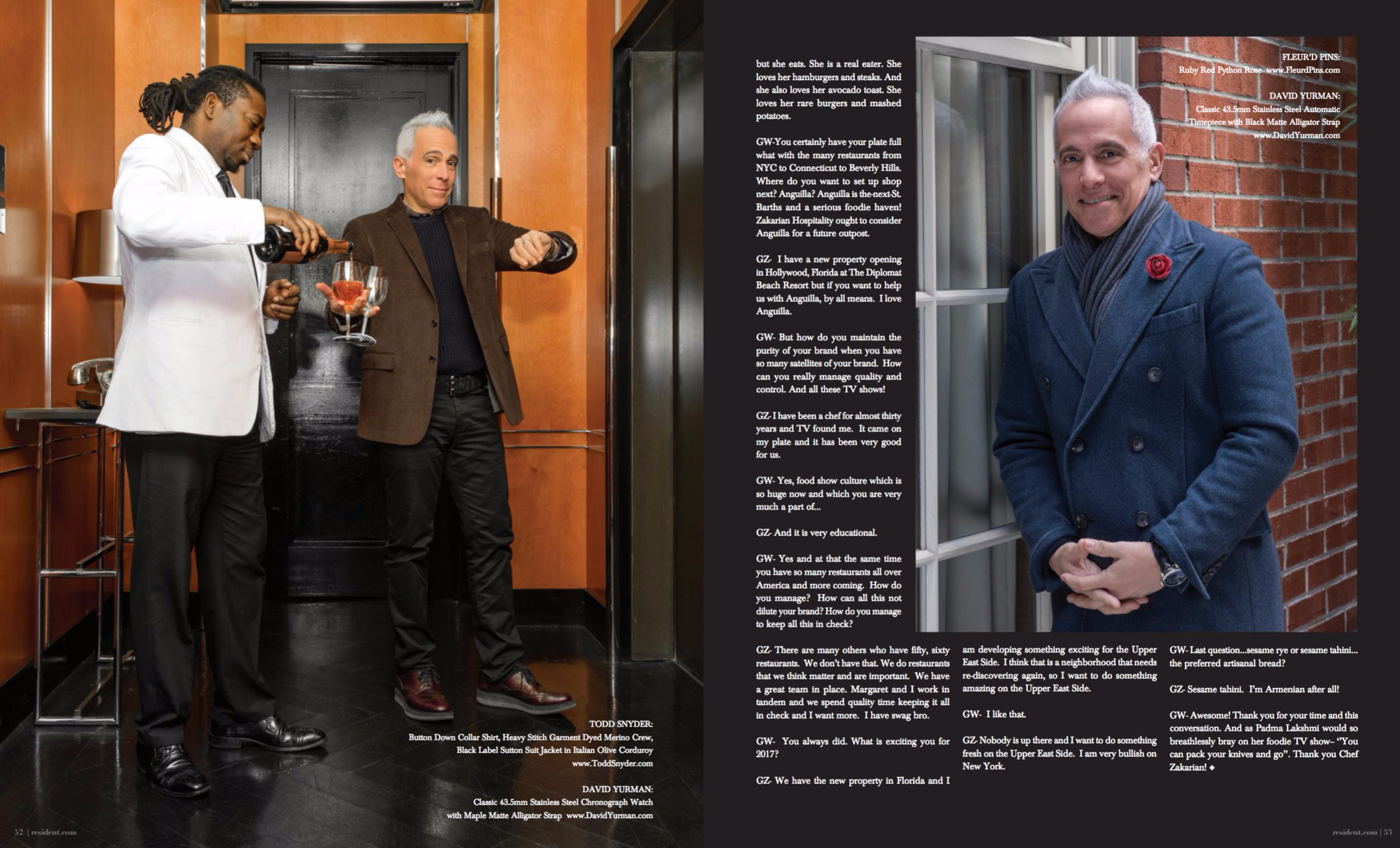 Geoffrey Zakarian by photographer Andrew Werner for Resident Magazine - spread pages 5 & 6.png
