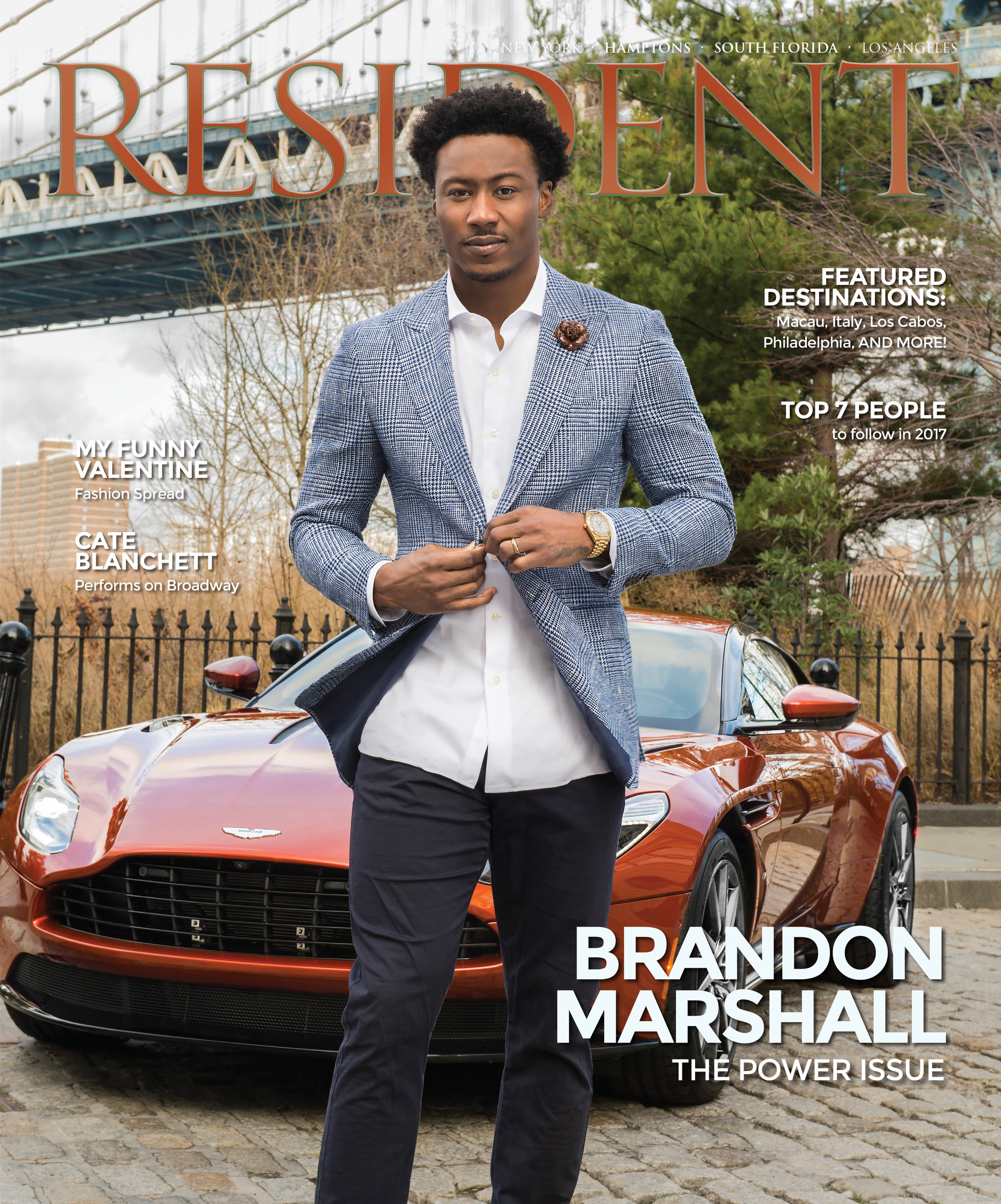 Brandon Marshall wearing Fleur'd Pins on the cover of Resident Magazine, February 2017 - photo by Andrew Werner.jpg
