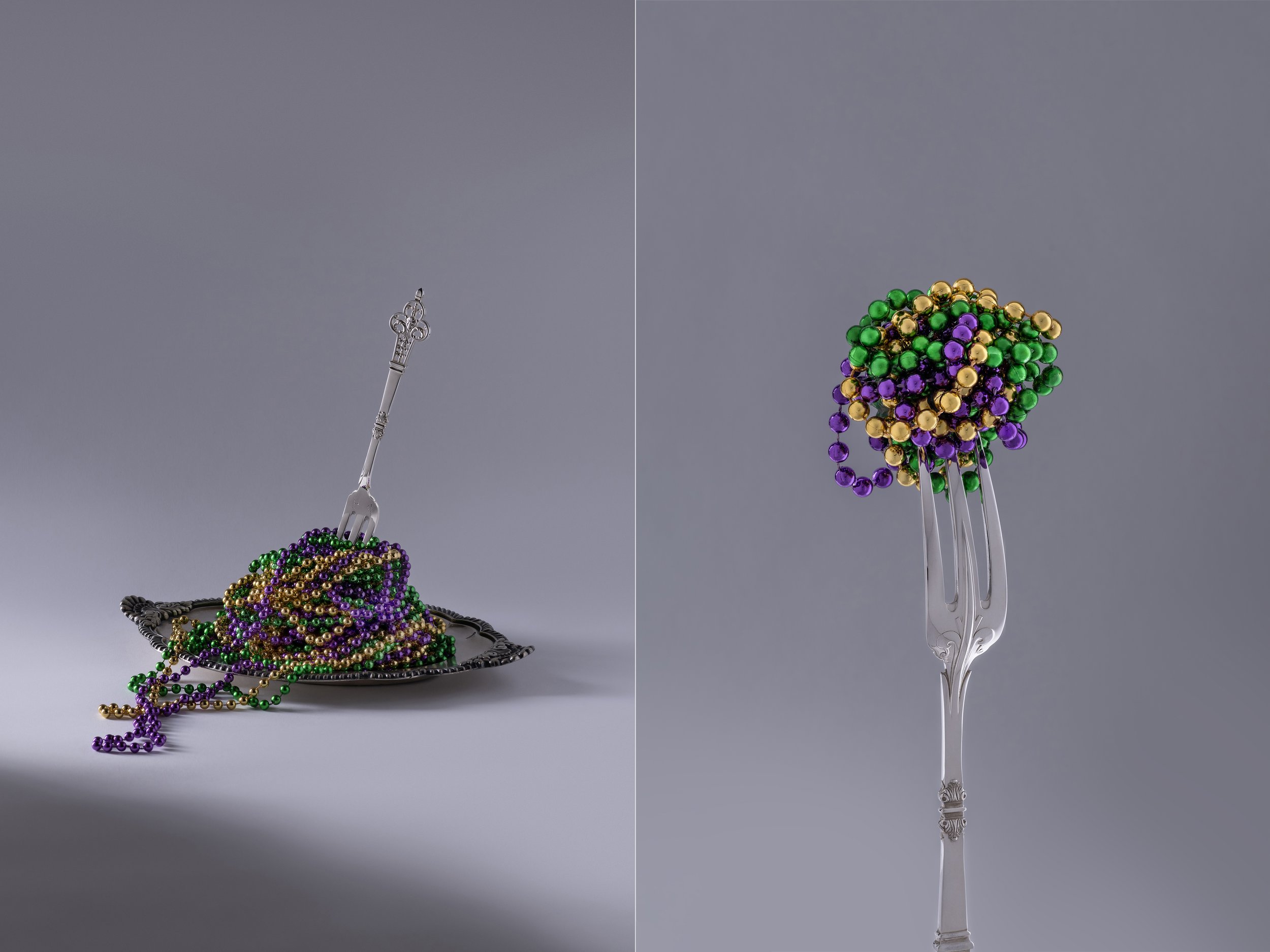 Christofle Renaissance Fork Mardi Gras Fit for a King beauty - photo spread by Andrew Werner.jpg