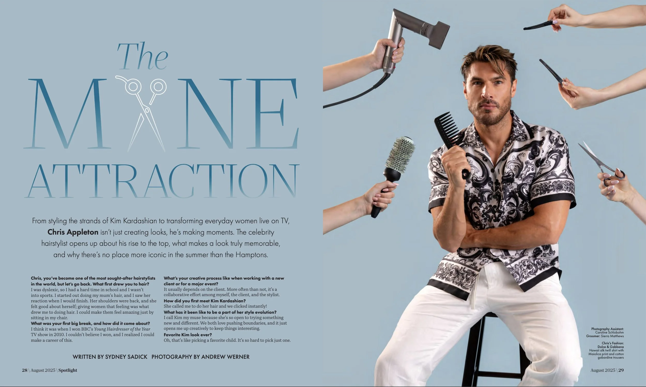 Chris Appleton spread by photographer Andrew Werner in Spotlight's August 2025 Issue.jpg