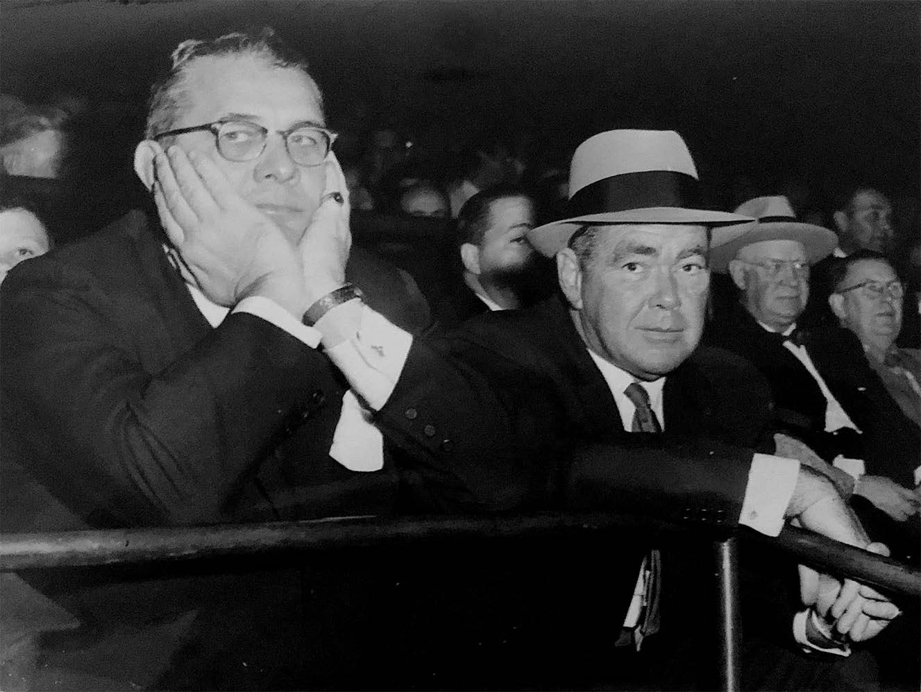  Arthur, seated next to partner Jimmy Norris, at Madison Square Garden. 