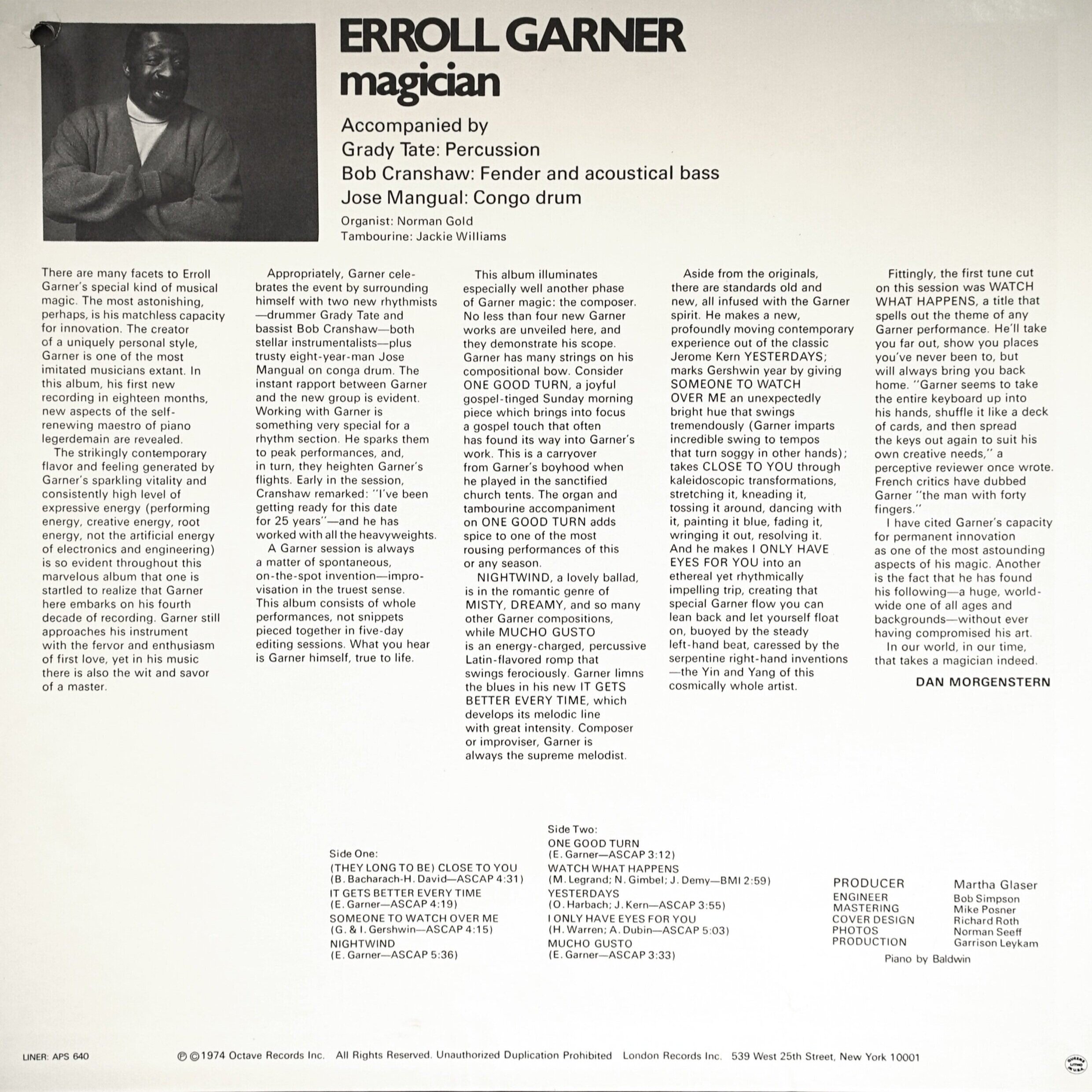 Erroll Garner Plays for Dancing Record