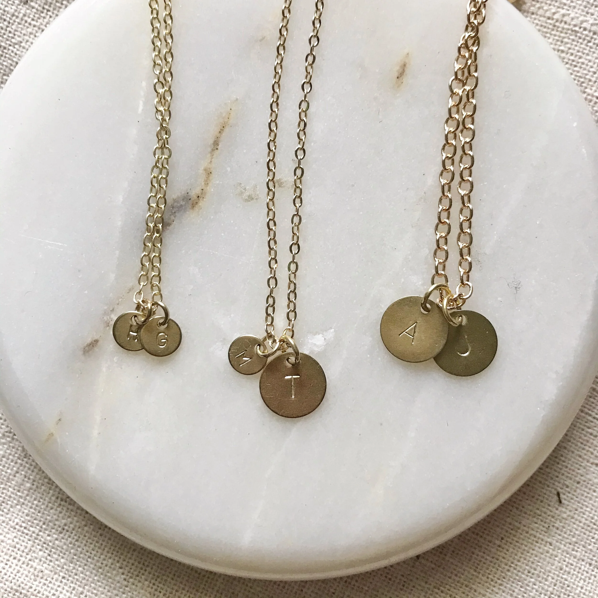 DAILY INITIAL CHARM NECKLACE (16-18" adjustable!)