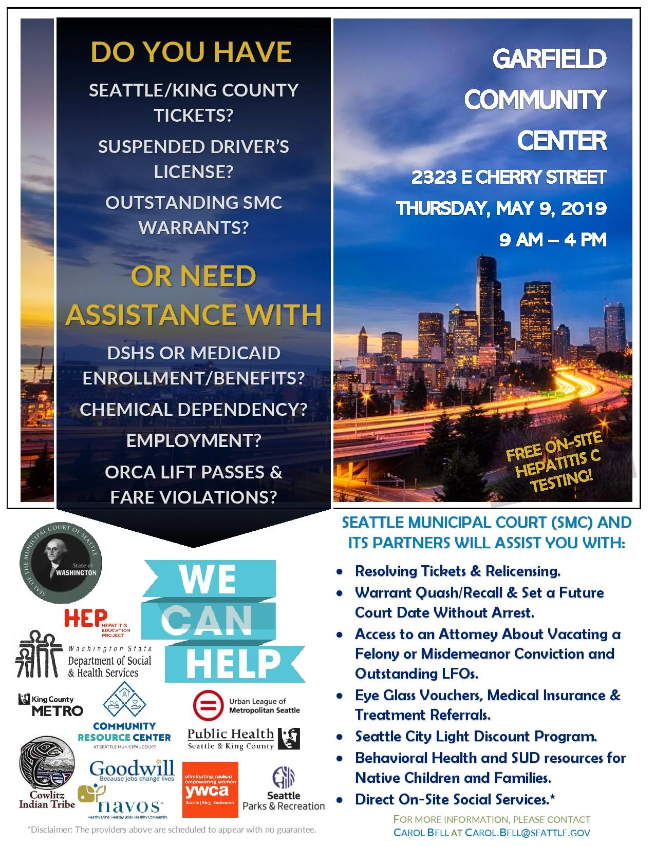 Seattle Municipal Court Outreach Event for Legal Assistance — King