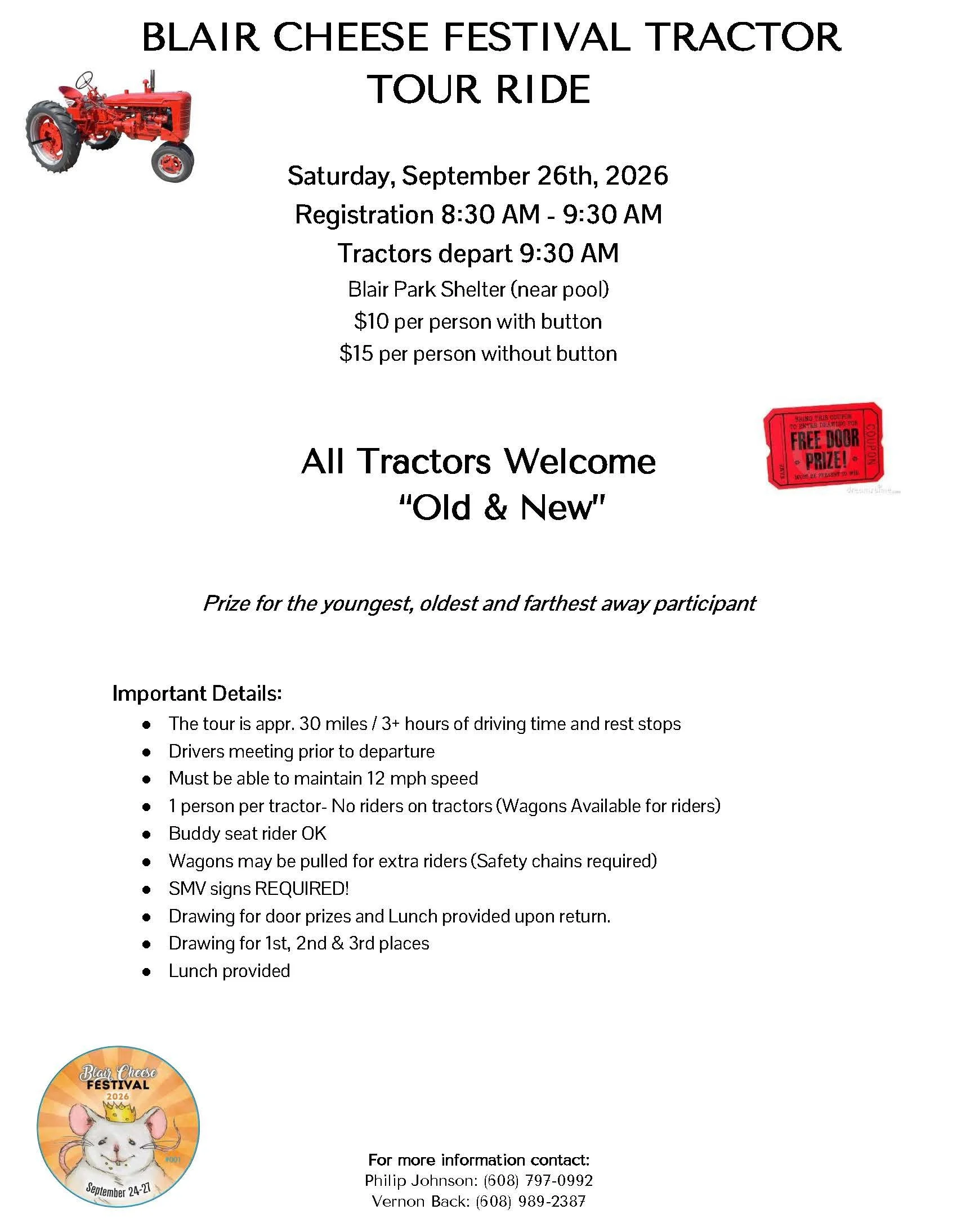 2026 Tractor Tour Ride Poster.