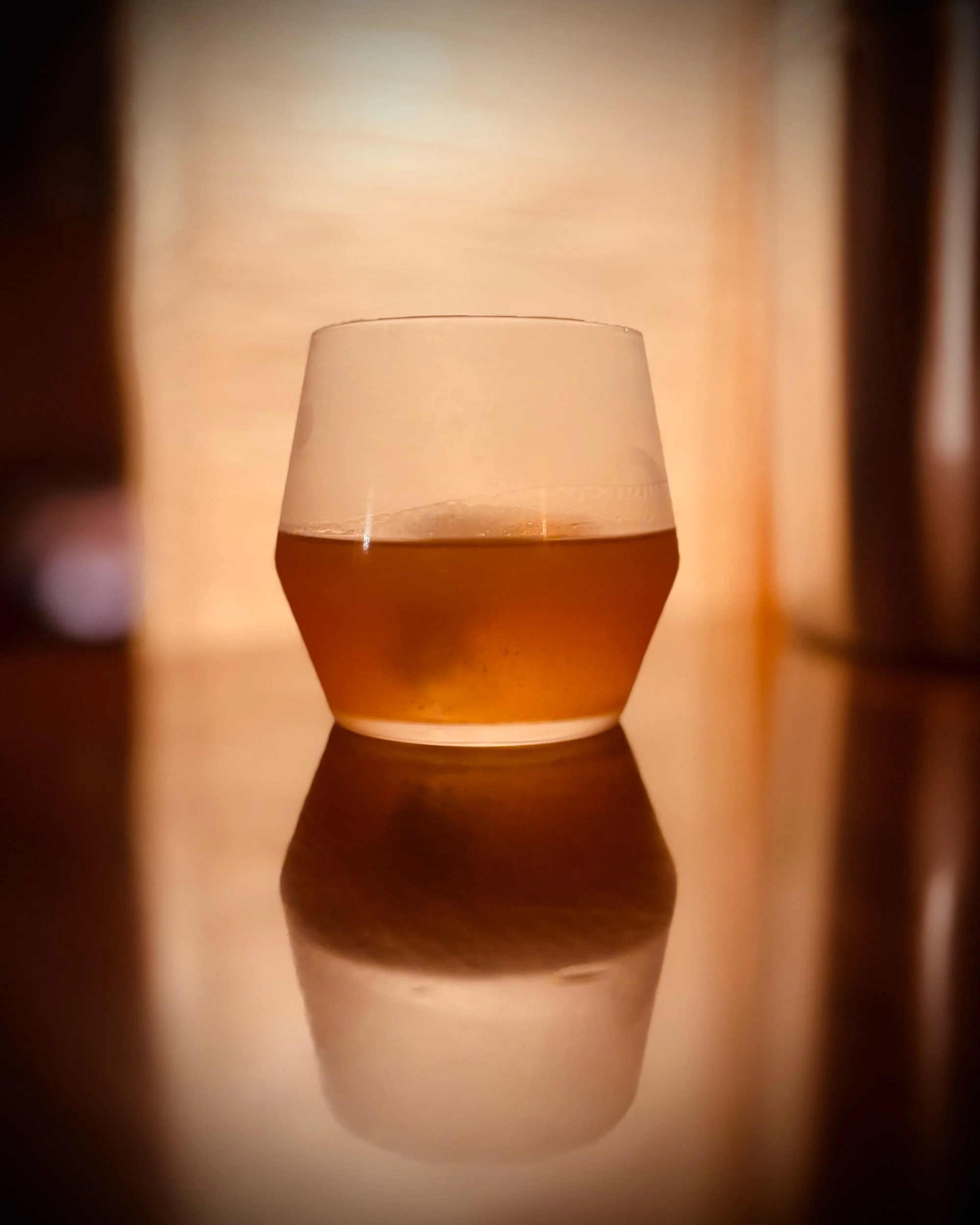 Old Fahioned with walnut-pecan simple syrup