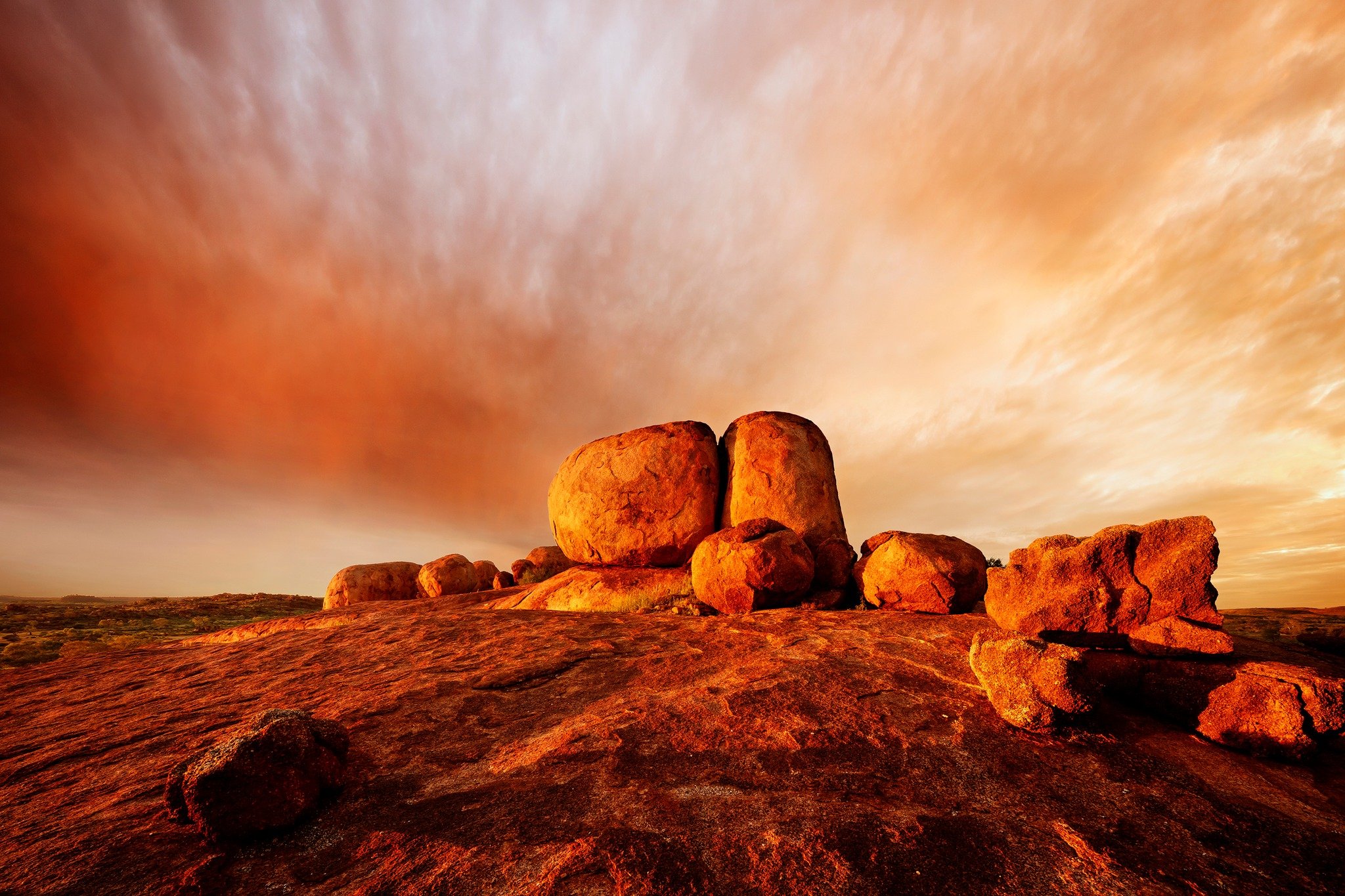 A RED SYMPHONY, DEVILS MARBLES

The final release in the series of three Territory Red images as part of my limited edition collection, Vivid Territory.

On this visit, the captivating landscape is aglow in the warm red hues of a complimentary sunset