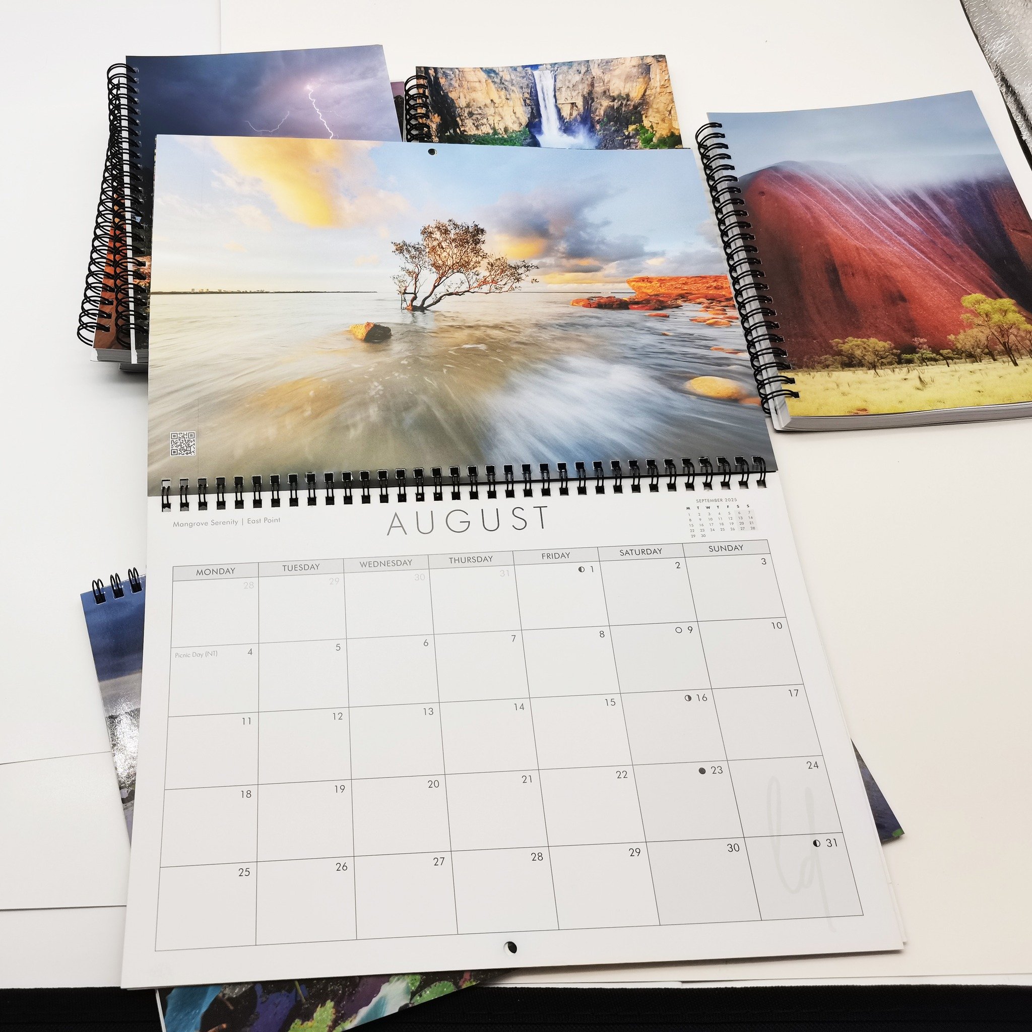 Not long until my 2025 calendars arrive at the Darwin Waterfront gallery! 
And here's a look at the new A5 journals we are launching!

We're offering pre-order and launch specials via my email newsletter - subscribe to get access to the discounts and