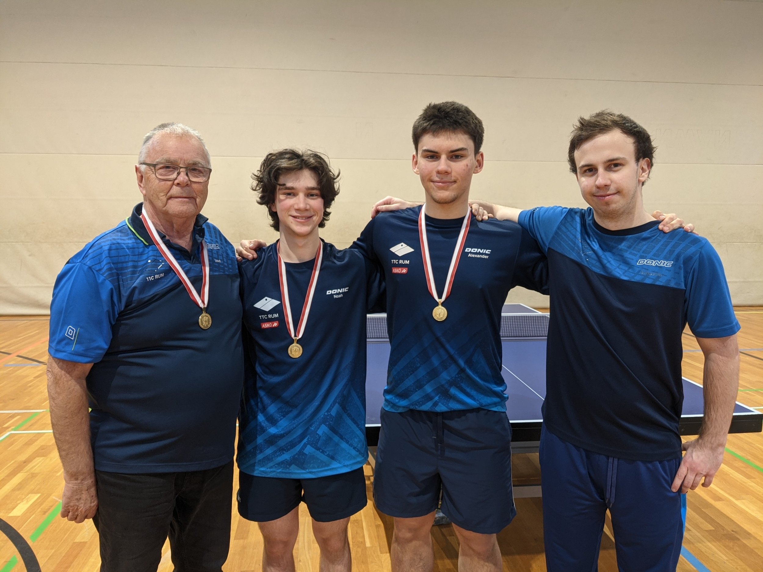 Gold für Rum bei Tiroler U19 Mannschaftsmeisterschaft und Erfolge bei den Staatsmeisterschaften im Tischtennis