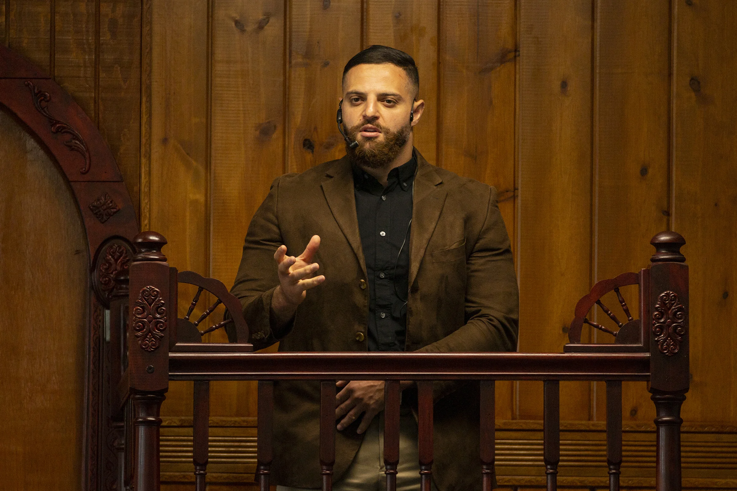  Eugene Islamic Center Imam Yosof Wanly speaking to worshipers attending Friday prayer. In a Mosque, the individual who leads payer, provides religious guidance and serves as a community leader is known as an “Imam.” 
