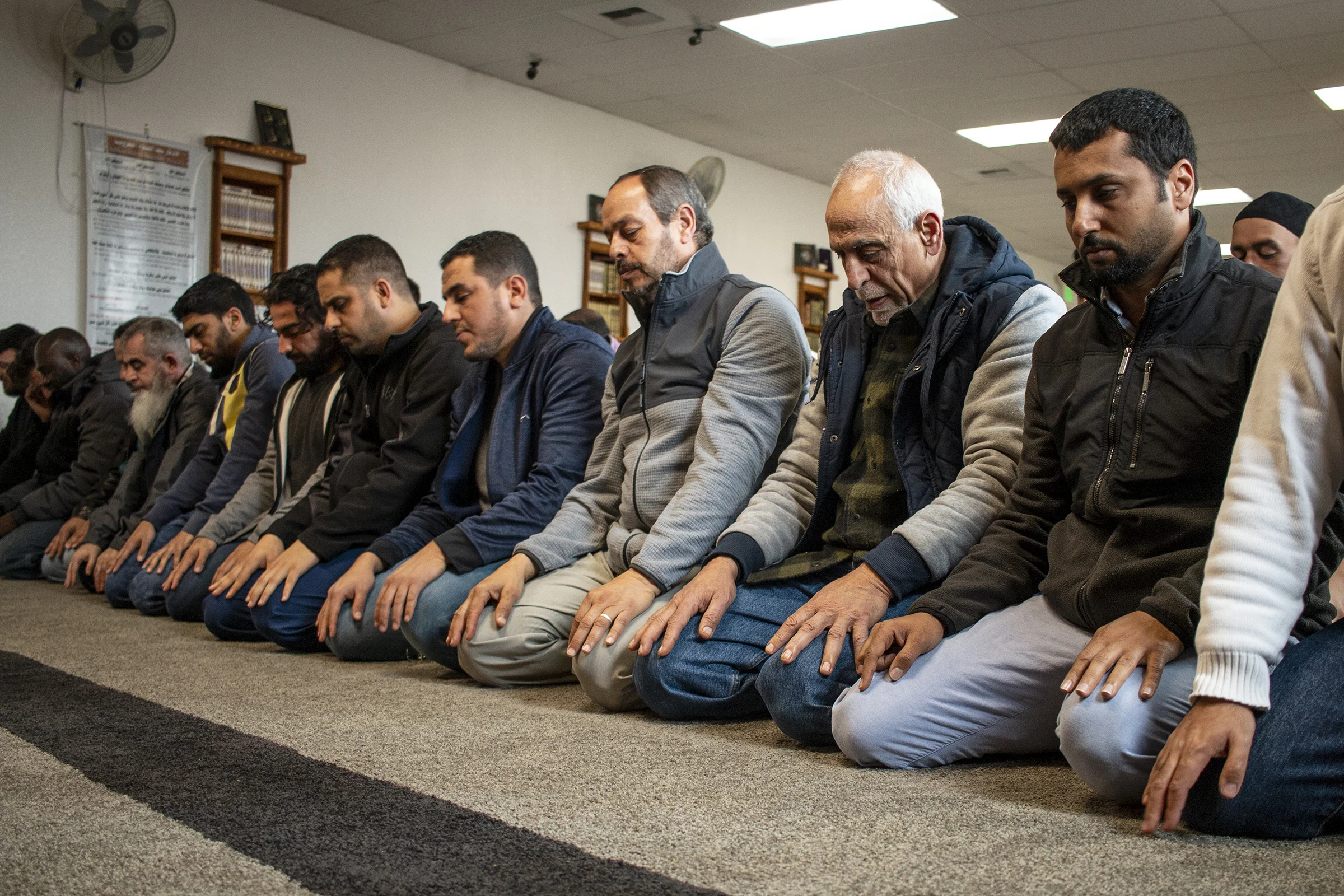  Muslim worshipers pray during Salat al-Jummu’ah (Friday Prayer). Prayer is just one of the five core beliefs, known as The Five Pillars of Islam, that Muslims satisfy as part of the religion of Islam. The remaining pillars entail sincerity during Sh