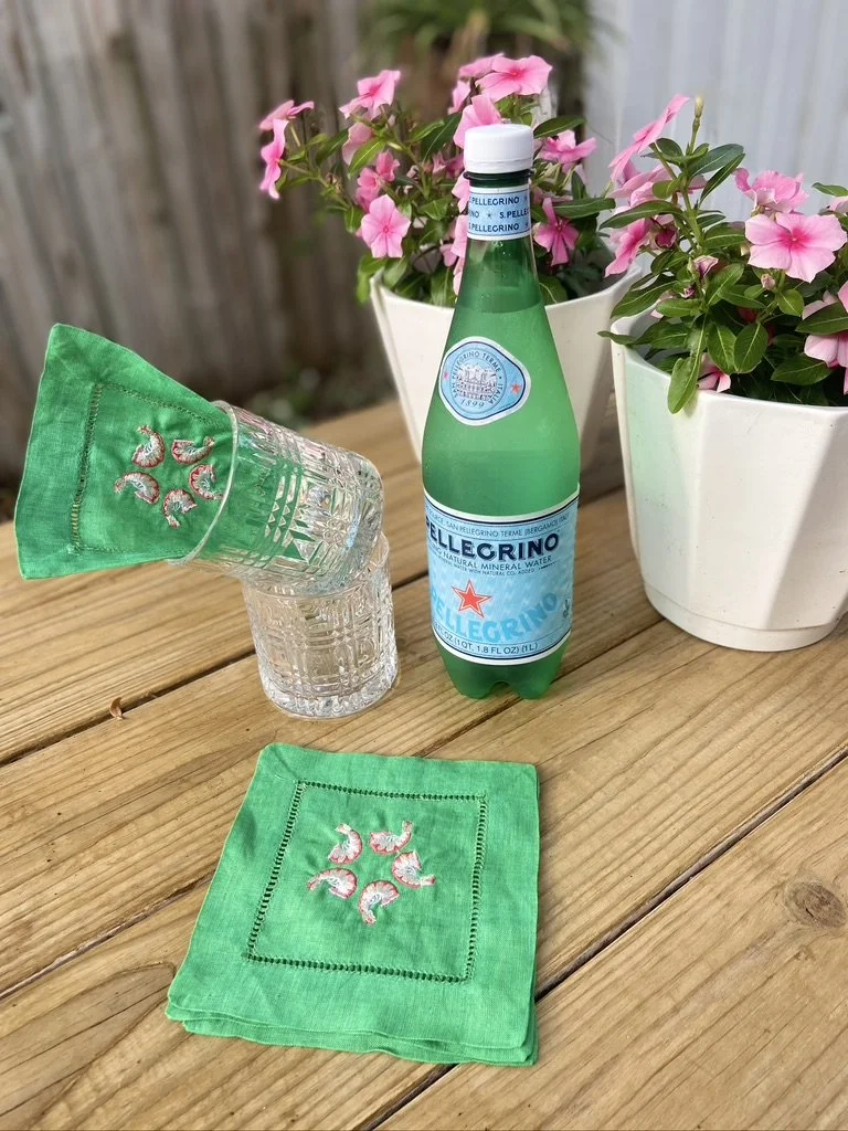 Embroidered Shrimp Cocktail Napkins