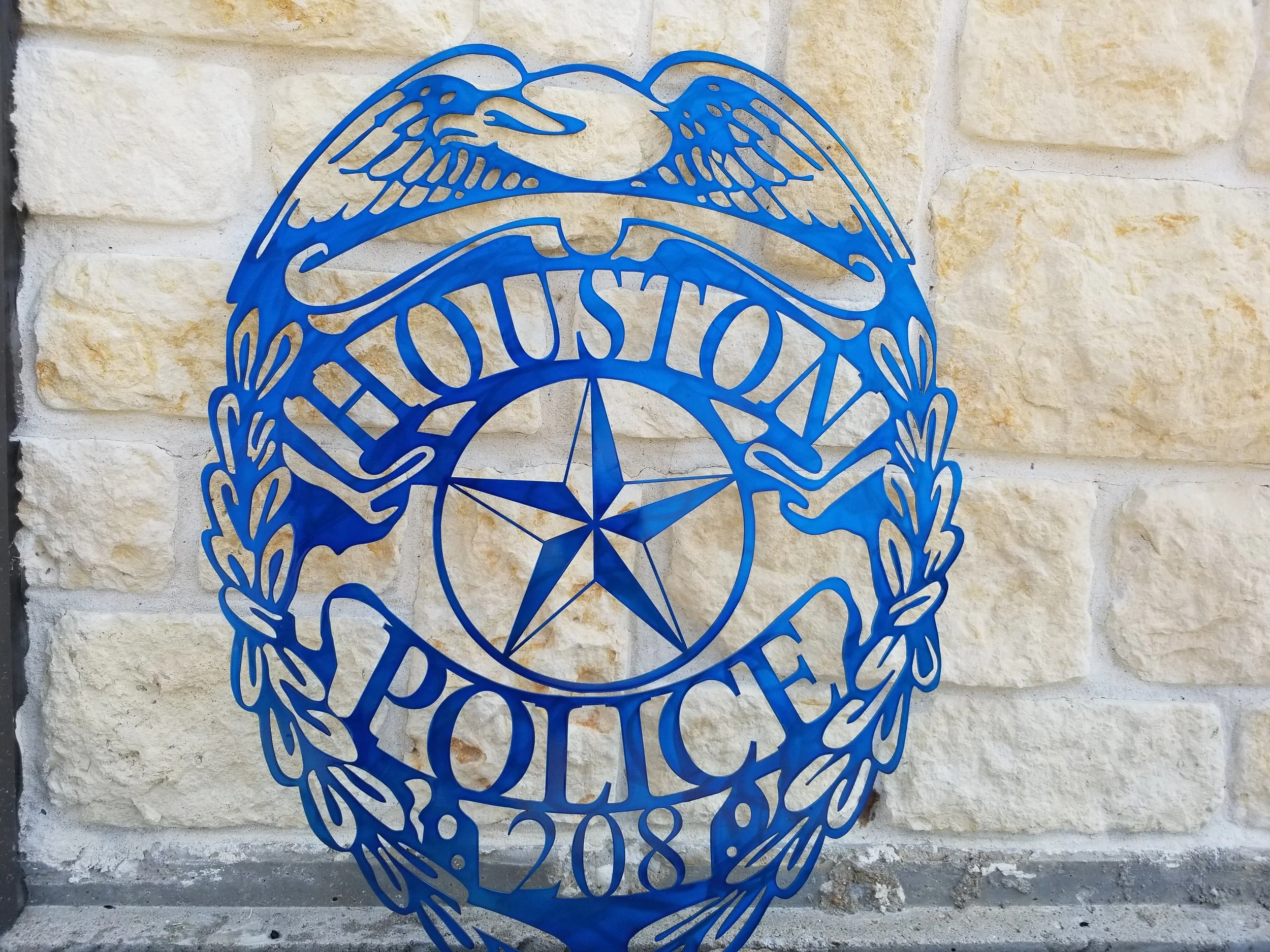 Custom Police Shield - Metal Wall Art - 19" x 24"