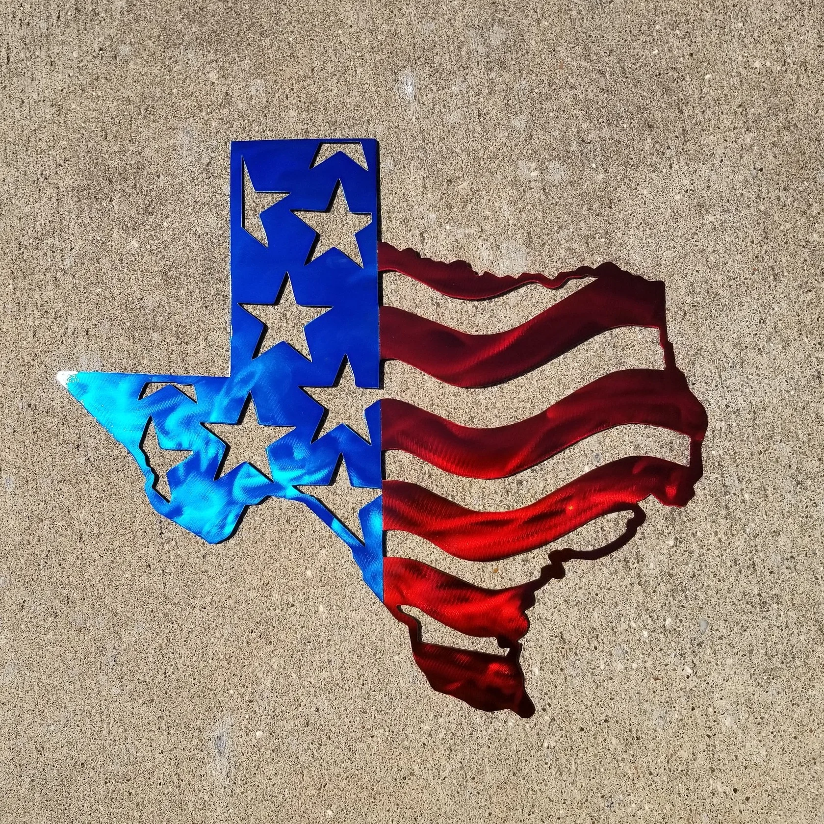 Texas Stars / Stripes - Metal Wall Art - 19" x 17"