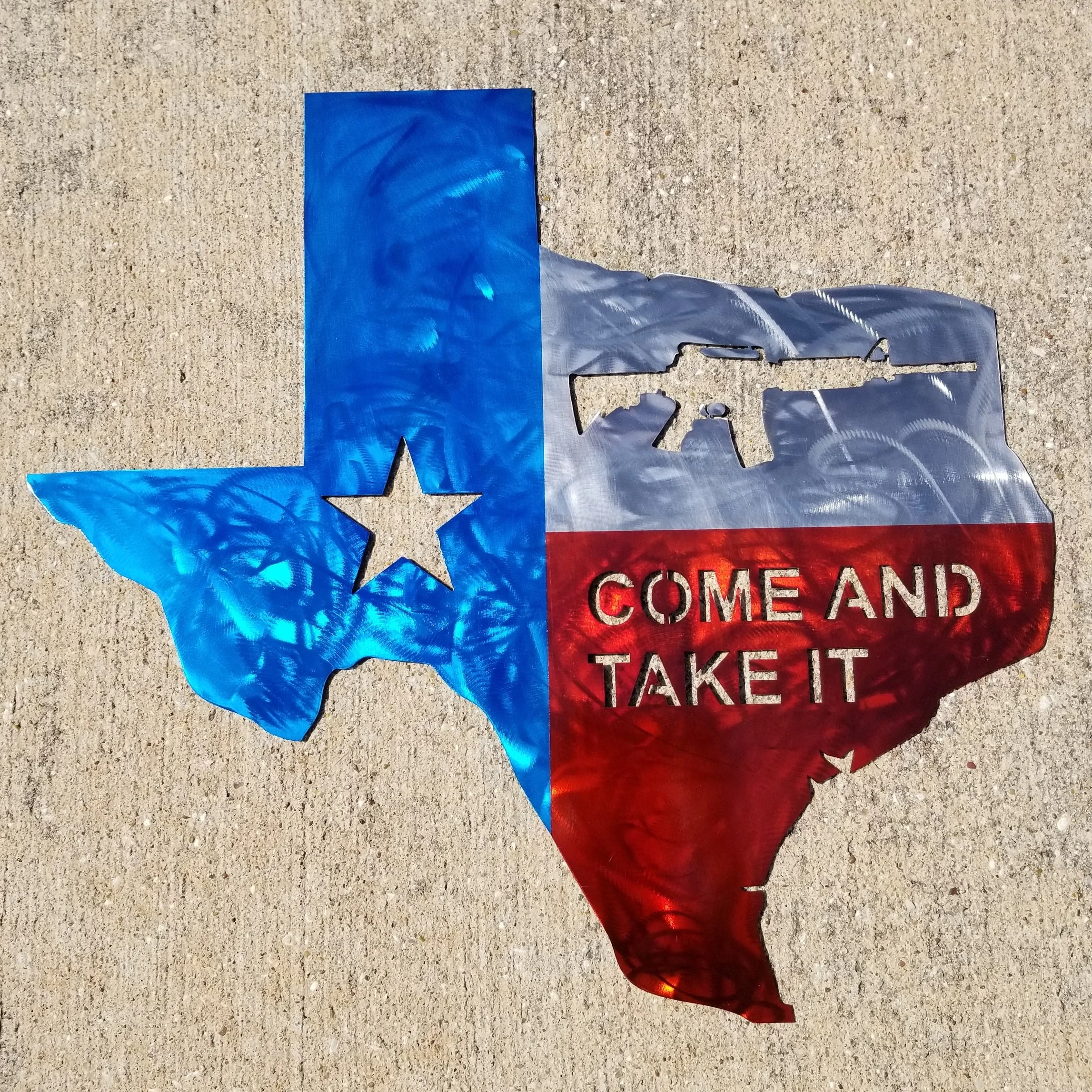 Texas Come &amp; Take It - Metal Wall Art - 19" x 17"