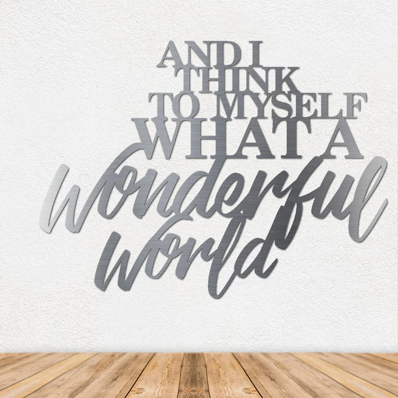 "Wonderful World" - Metal Wall Art - 17" x 19"