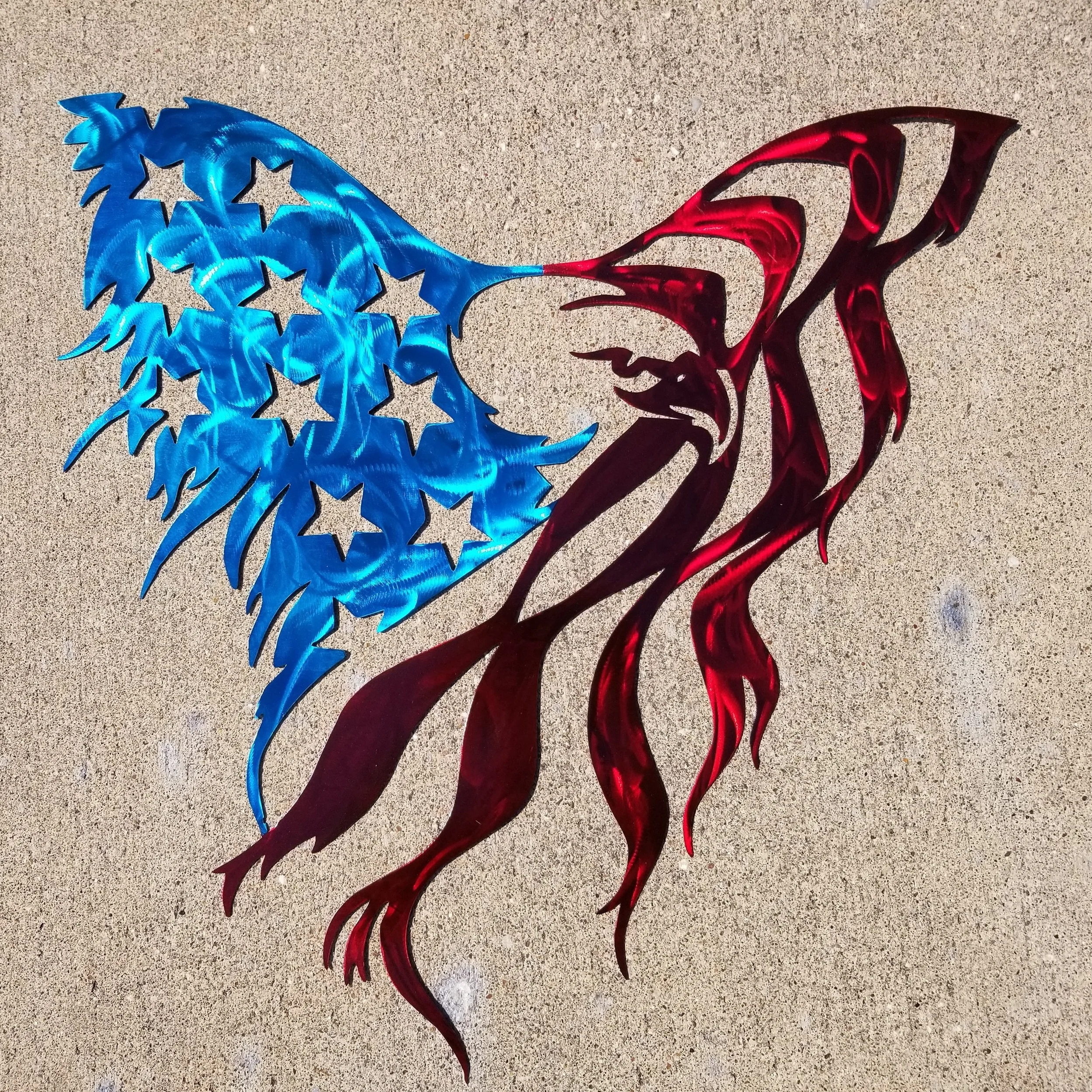 Stars / Stripes Eagle - Metal Wall Art - 19" x 20"
