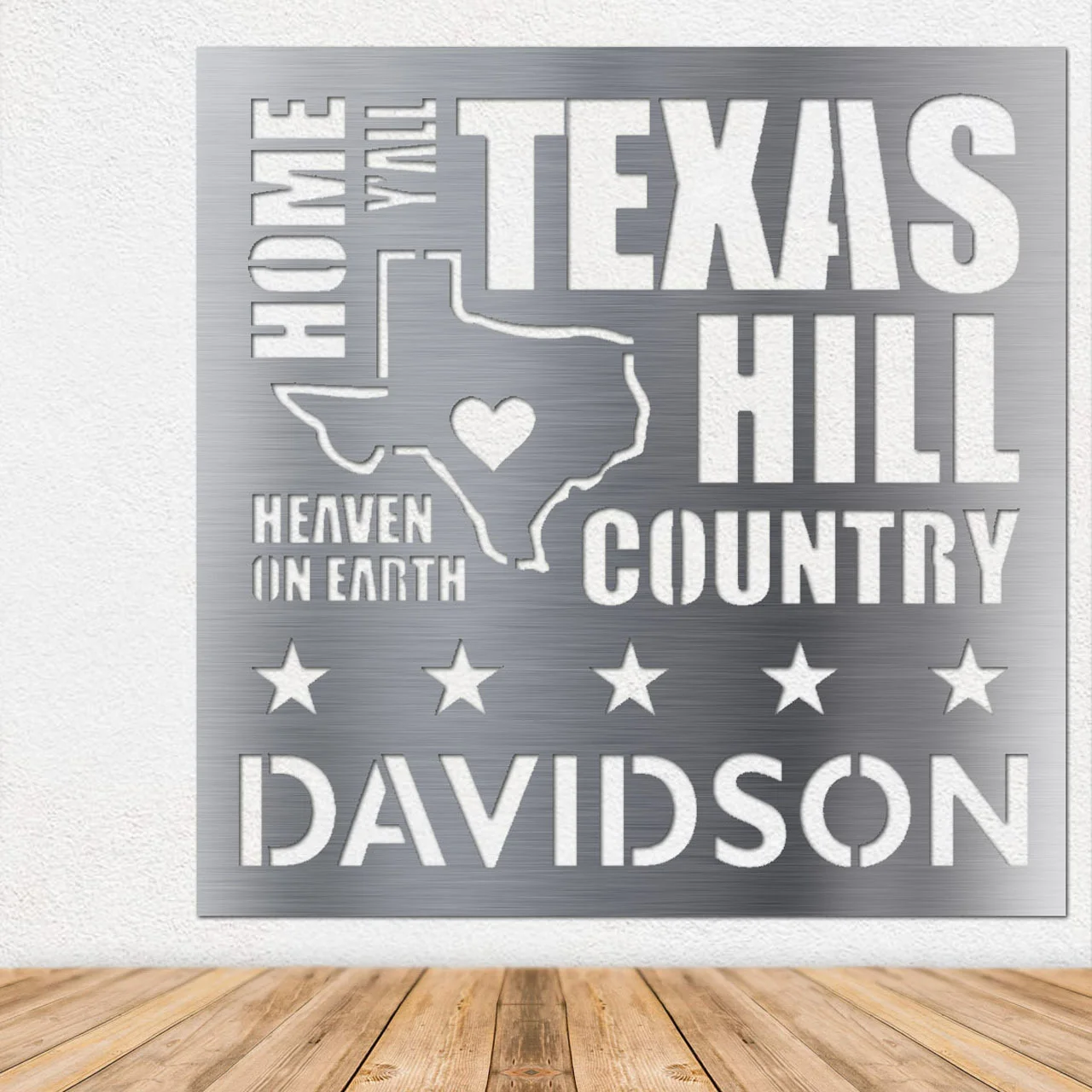Texas Words - Metal Wall Art - 19" x 19"