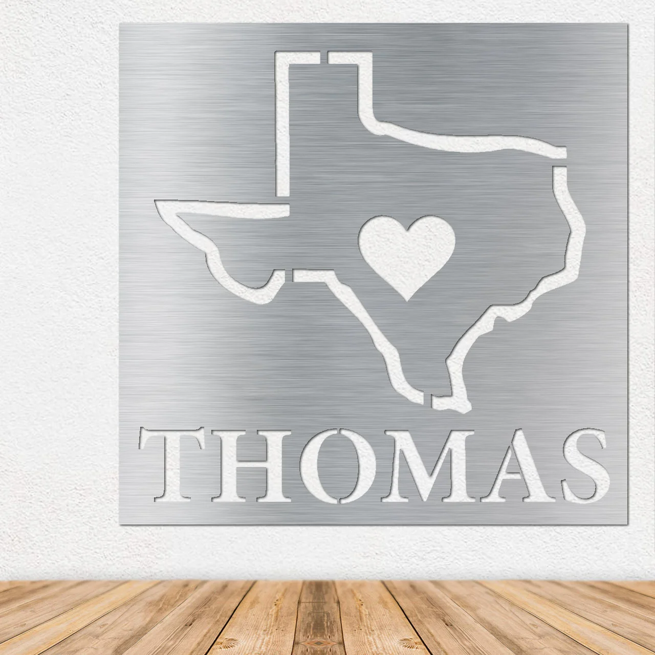 Texas Heart - Metal Wall Art - 19" x 19"