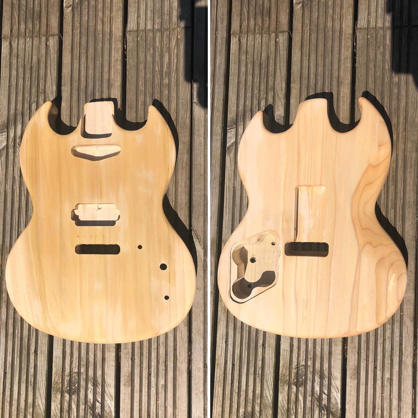 Just finished routing and shaping this SG / Strat hybrid body need to fine sand it now before staining 🙂
&middot;
🙂 For more info on my guitars go to www.mayburyguitars.com #stratocaster #guitar #luthiery #boutiqueguitars #strat #guitarbody #handma