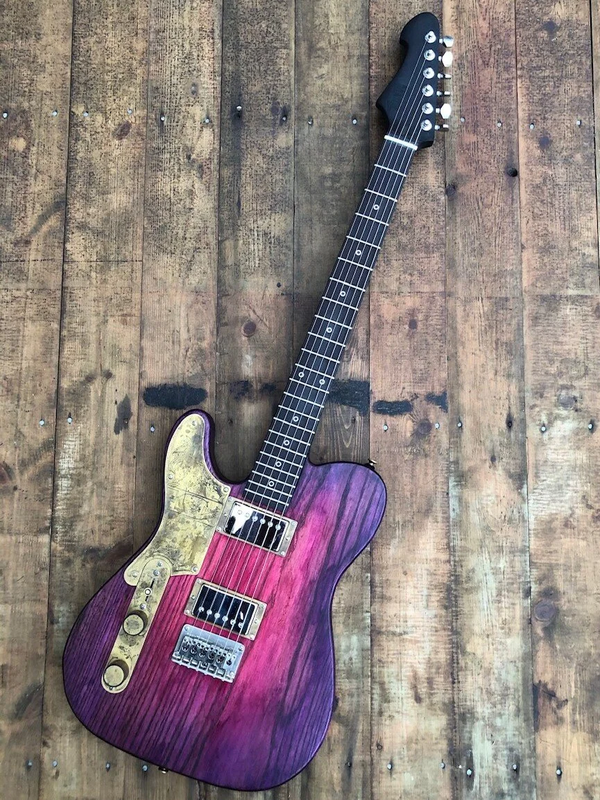 Pink purple left handed t type — Maybury Guitars