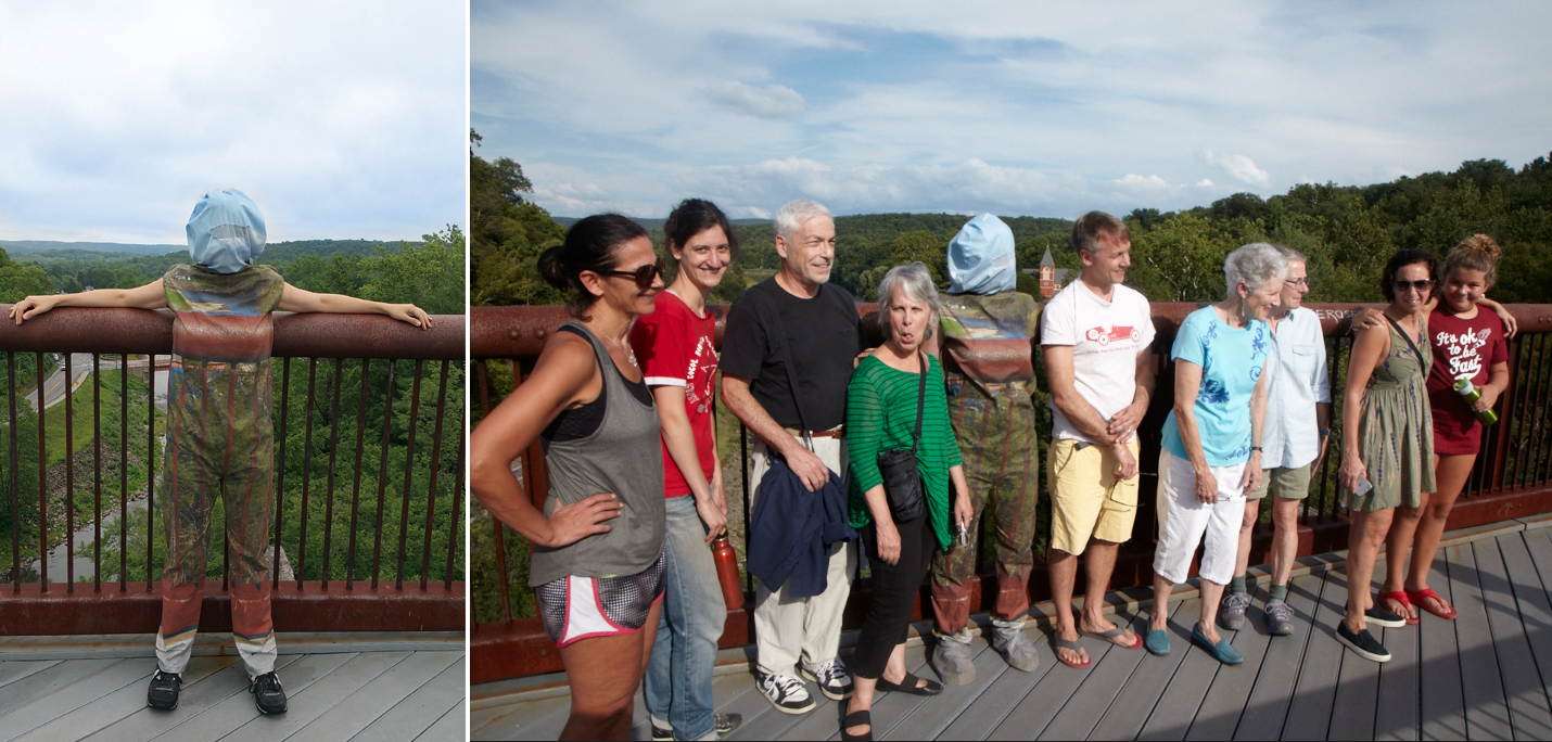 Site-specific trestle character at Semblance performance in Rosendale, NY (through Women’s Studio Workshop)