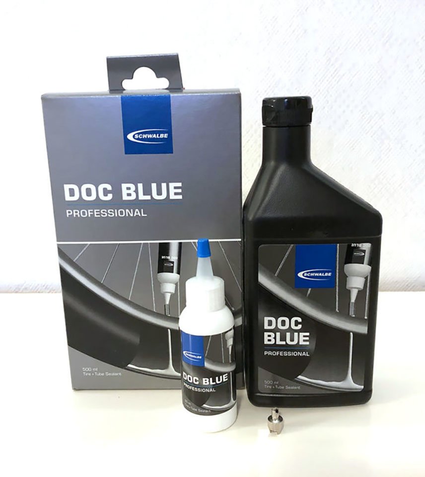 Schwalbe Doc Blue latex / anti-lek vloeistof tubeless 500 ml — Gravelbike