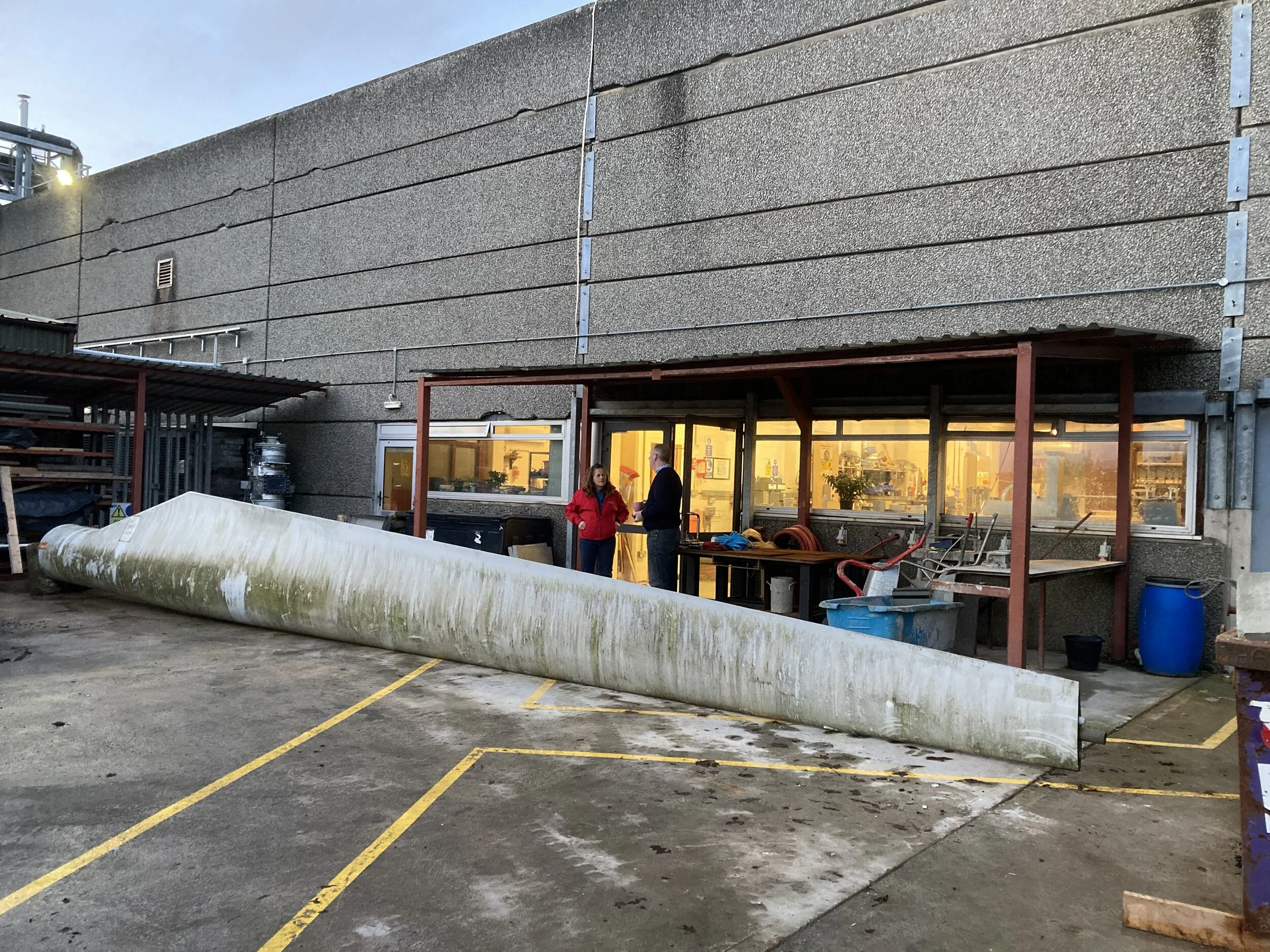 Wind blades arrive at Cork Institute of Technology for pedestrian bridge construction